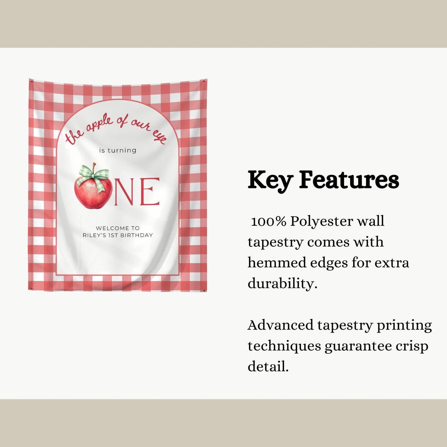 Apple of our eye is One First Birthday Banner 1st Birthday Autumn Party Decor Photo Backdrop Apple theme Custom Banner Fall Welcome sign