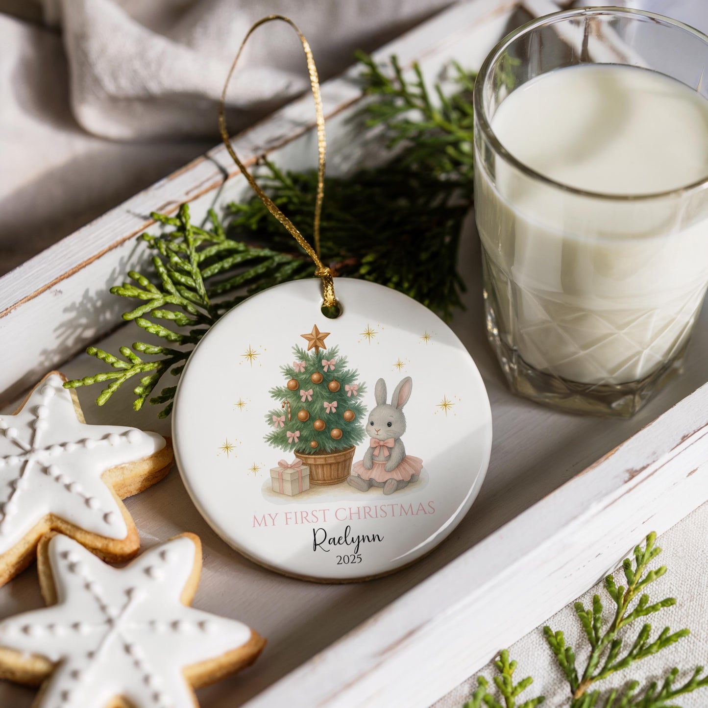 Babys First Christmas Ornament, Custom Newborn Keepsake, Personalized Baby Gift, Holiday Decoration, Unique Gift