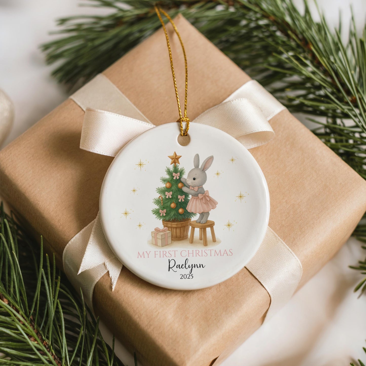 Baby Girl First Christmas Ornament Personalized Baby Christmas Ornament Baby's First Christmas Custom Baby Ornament Christmas Keepsake