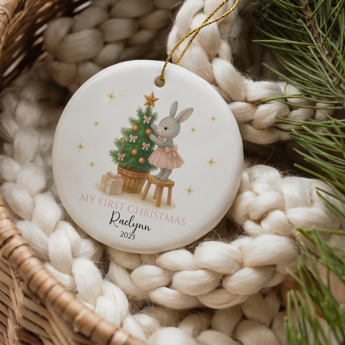 Baby Girl First Christmas Ornament Personalized Baby Christmas Ornament Baby's First Christmas Custom Baby Ornament Christmas Keepsake
