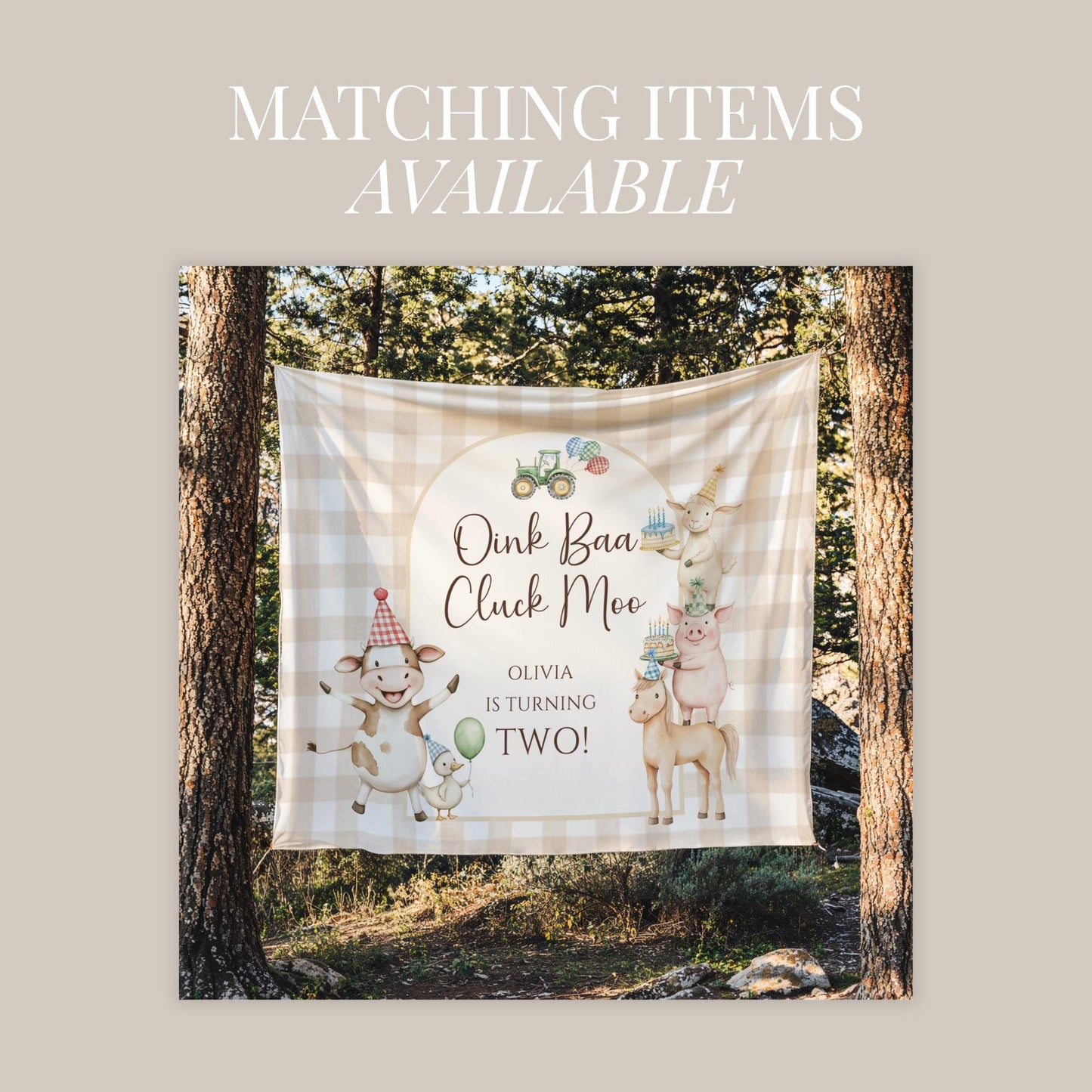 Oink Baa Moo Turning Two Birthday Invitation Editable Farm Animal Party Invite Barnyard Pig Cow Sheep Tractor Template 2nd Birthday Evite