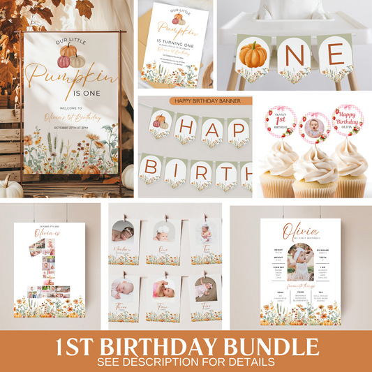 Our Little Pumpkin is One Birthday Bundle