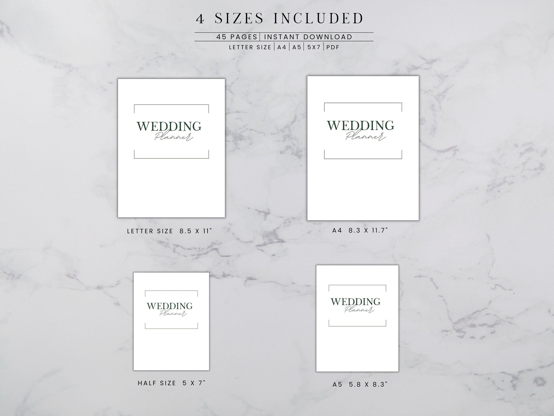 Wedding Planner Printable, Digital Wedding Planner Pages, Goodnotes, Wedding Bundle, Wedding Book, Wedding Planner PDF, letter, half, A4 ,A5