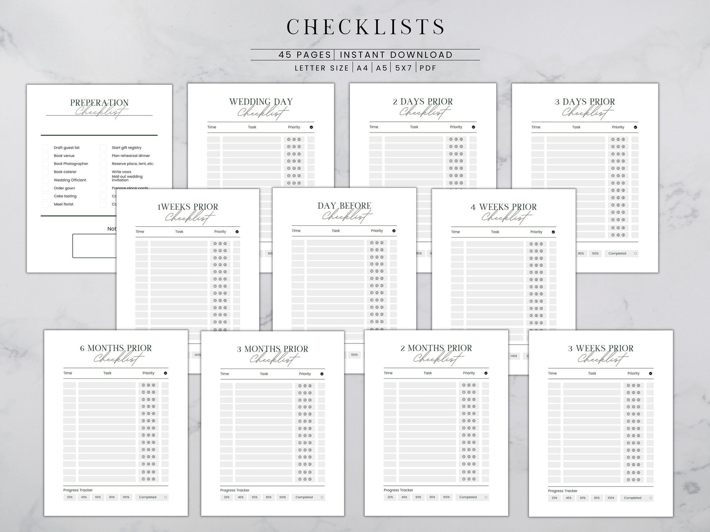 Wedding Planner Printable, Digital Wedding Planner Pages, Goodnotes, Wedding Bundle, Wedding Book, Wedding Planner PDF, letter, half, A4 ,A5