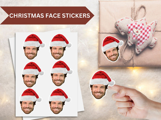 Christmas Present Face Stickers, Present Stickers, Christmas Gift Personalization, Face Sticker, Gift Face Sticker, gift name tag stickers