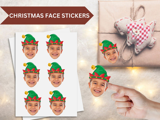 Christmas Present Face Stickers, Present Stickers, Christmas Gift Personalization, Face Sticker, Gift Face Sticker, gift name tag stickers