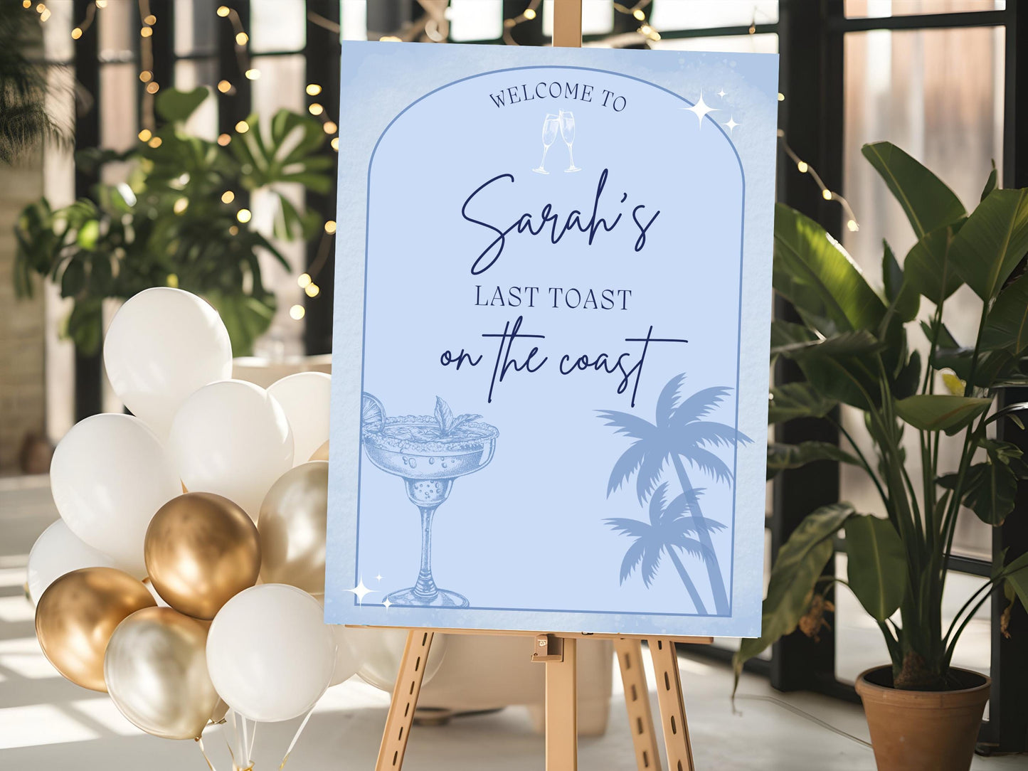 Coastal Bachelorette Welcome Sign Template Last Toast on the coast personalized decor sign Beach Bach Charleston bach Nautical Hens Party