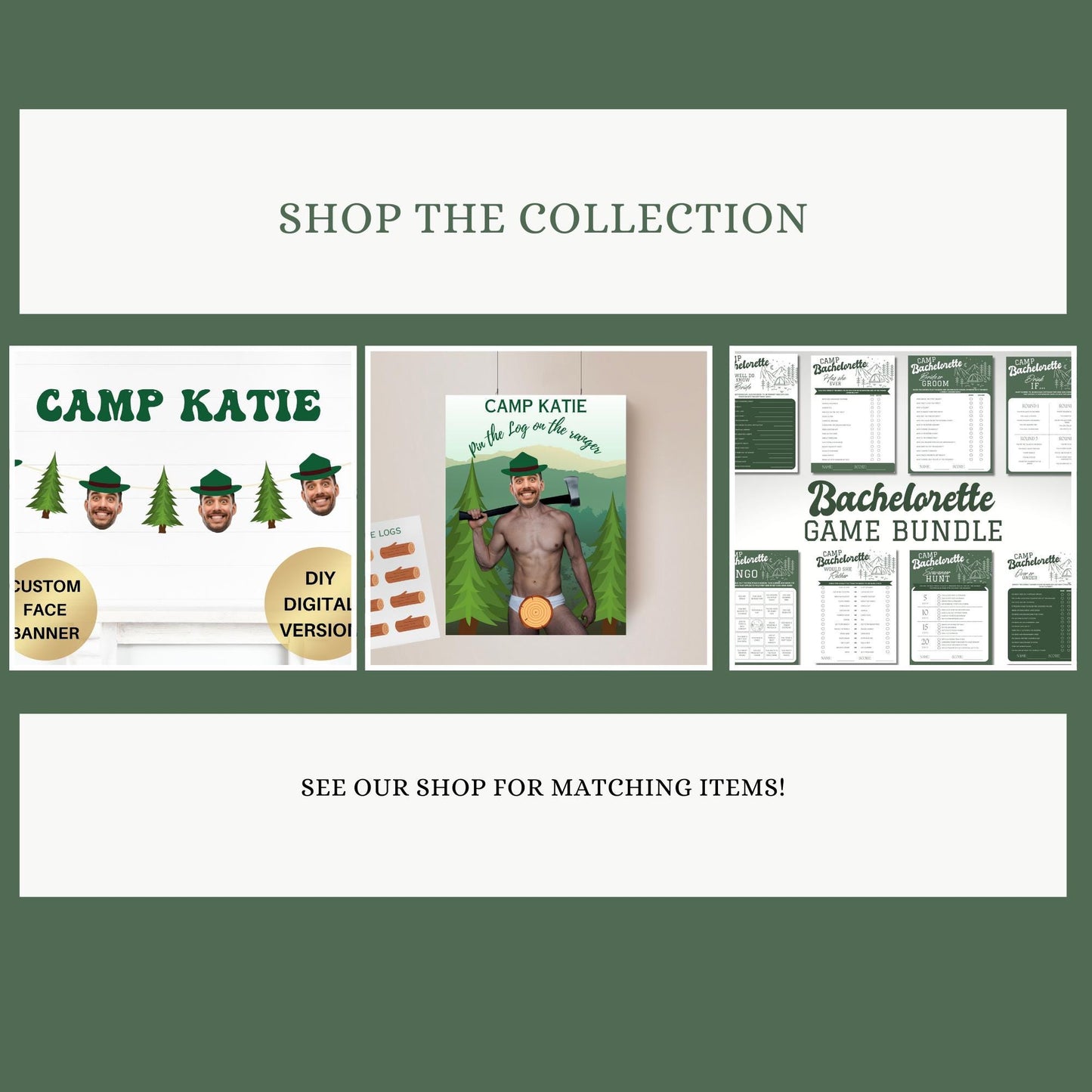 Camp Bachelorette Party Bundle Templates Camping Bachelorette Invite Last Trail Before the Veil Bachelorette Games Printable Itinerary Camp