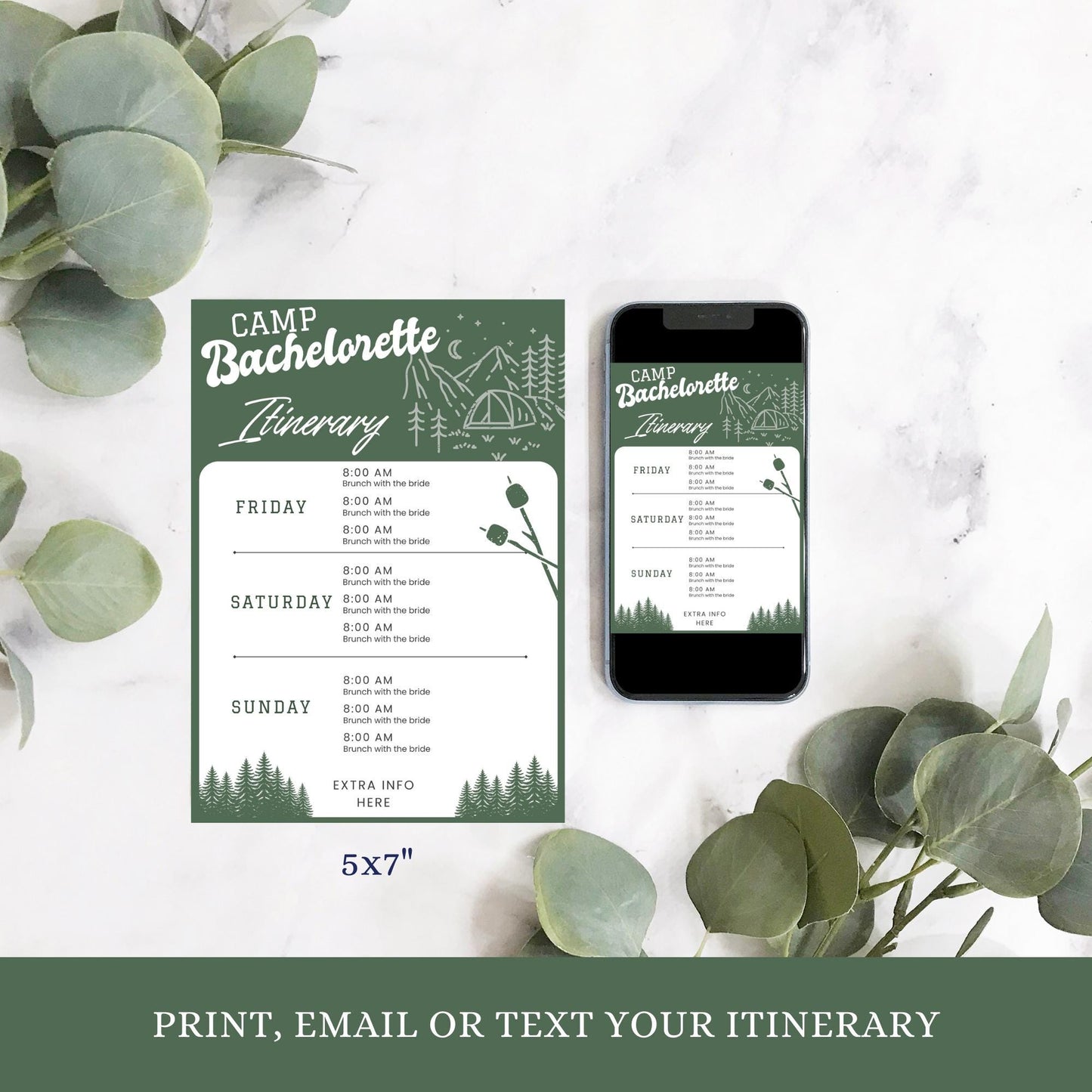 Camp Bachelorette Party Bundle Templates Camping Bachelorette Invite Last Trail Before the Veil Bachelorette Games Printable Itinerary Camp