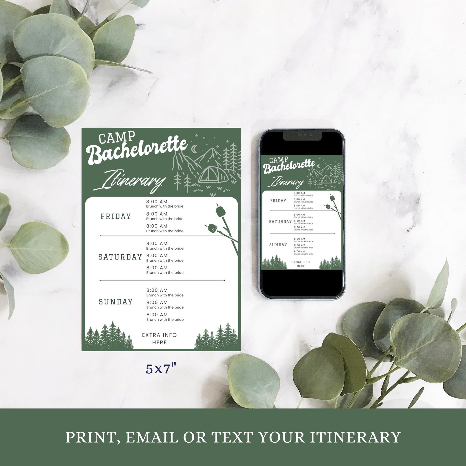 Camp Bachelorette Party Bundle Templates Camping Bachelorette Invite Last Trail Before the Veil Bachelorette Games Printable Itinerary Camp