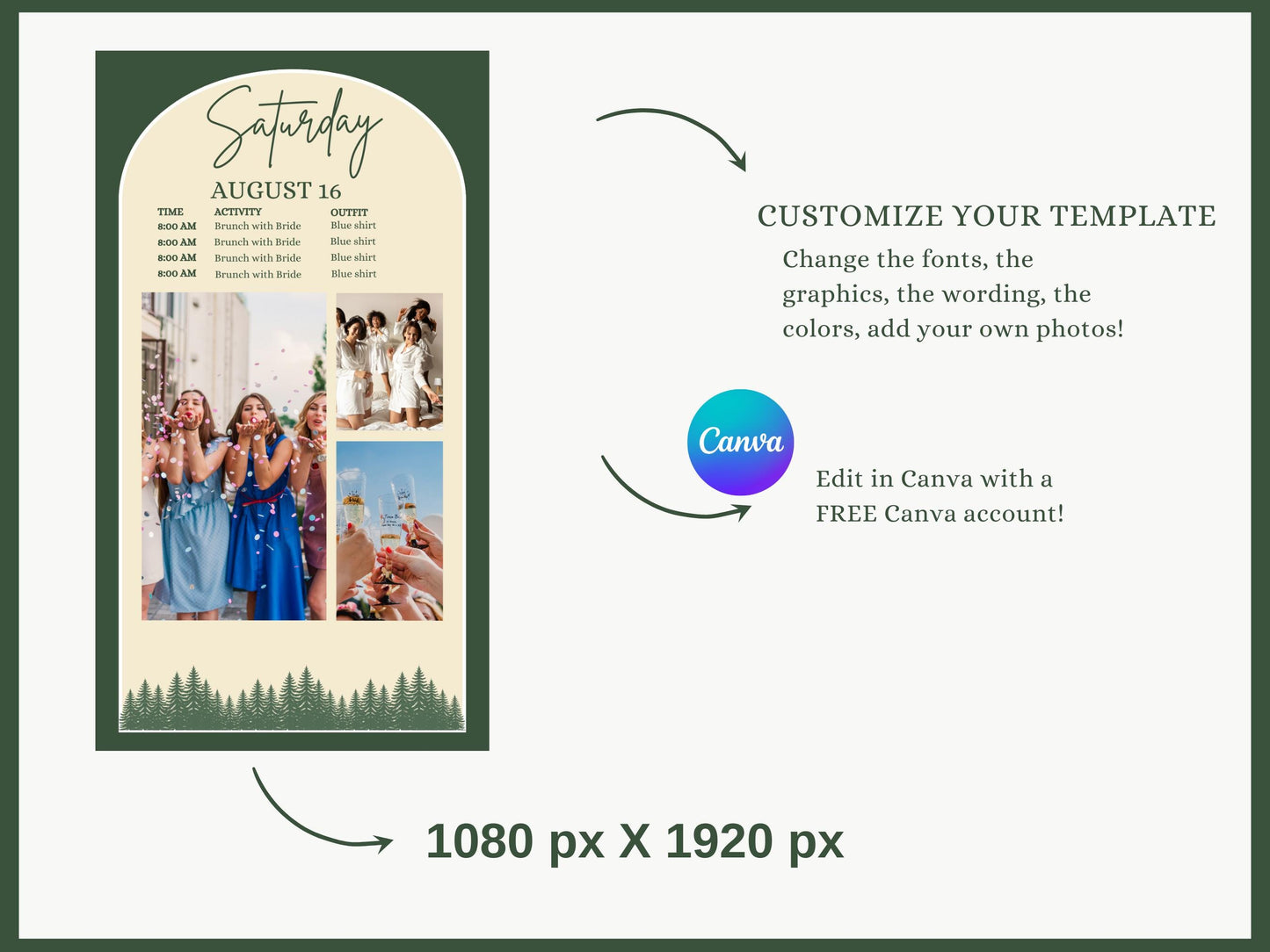Camp Bachelorette Itinerary Invitation Bachelorette mobile digital planner planner Last Veil Before the Trail Itinerary Template Cabin Bach