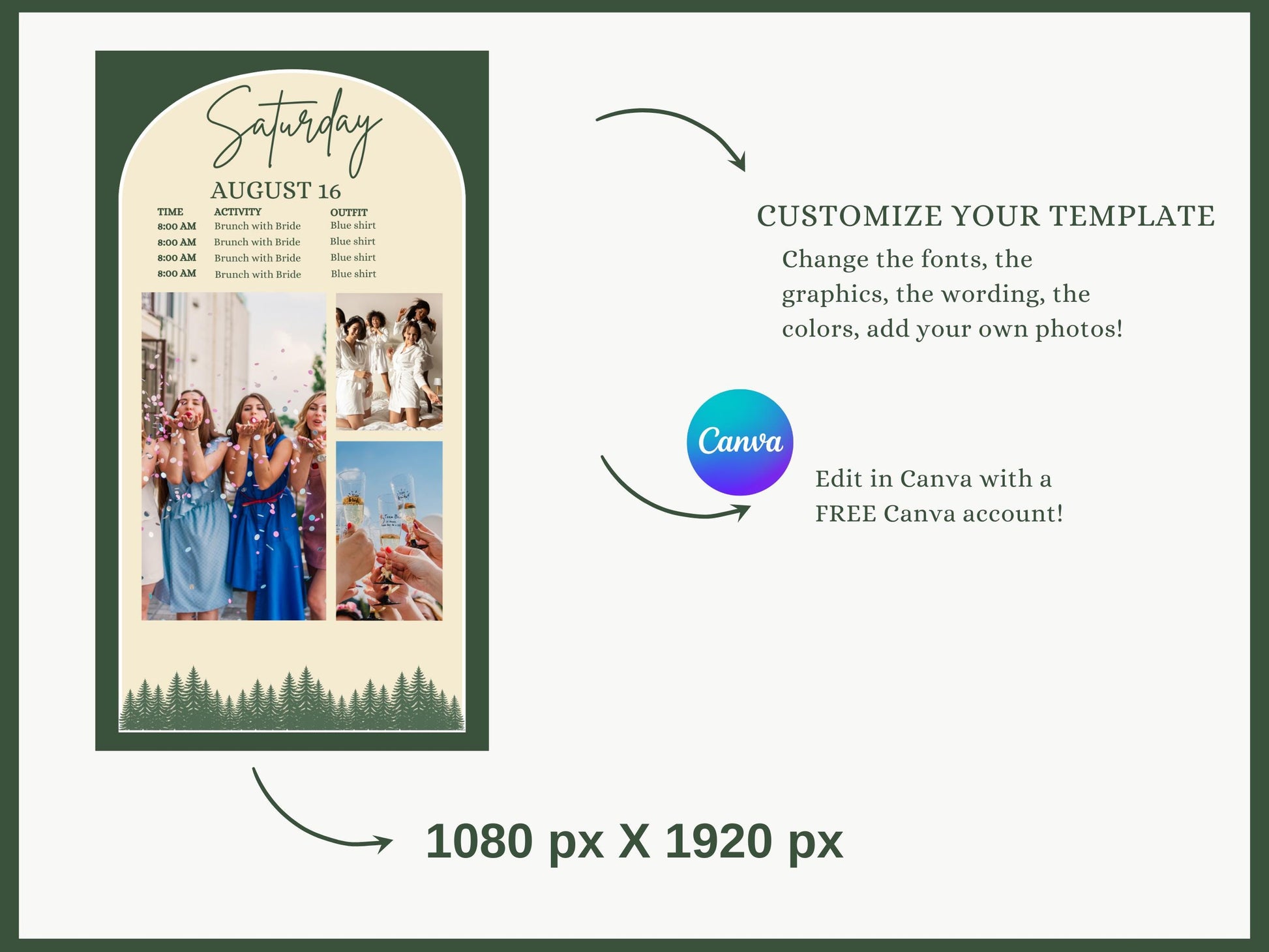 Camp Bachelorette Itinerary Invitation Bachelorette mobile digital planner planner Last Veil Before the Trail Itinerary Template Cabin Bach