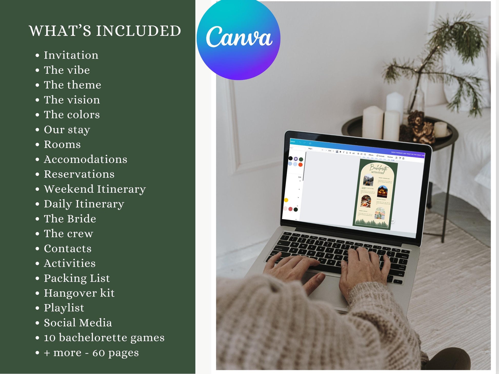 Camp Bachelorette Itinerary Invitation Bachelorette mobile digital planner planner Last Veil Before the Trail Itinerary Template Cabin Bach