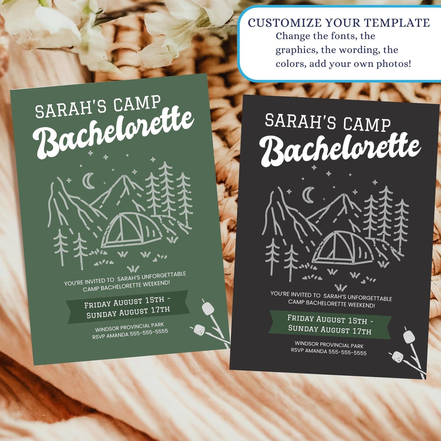 Camp Bachelorette Party Bundle Templates Camping Bachelorette Invite Last Trail Before the Veil Bachelorette Games Printable Itinerary Camp
