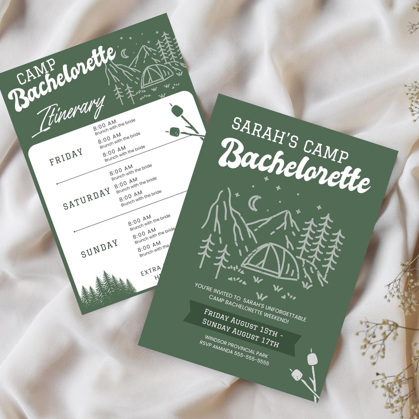 Camp Bachelorette Party Bundle Templates Camping Bachelorette Invite Last Trail Before the Veil Bachelorette Games Printable Itinerary Camp