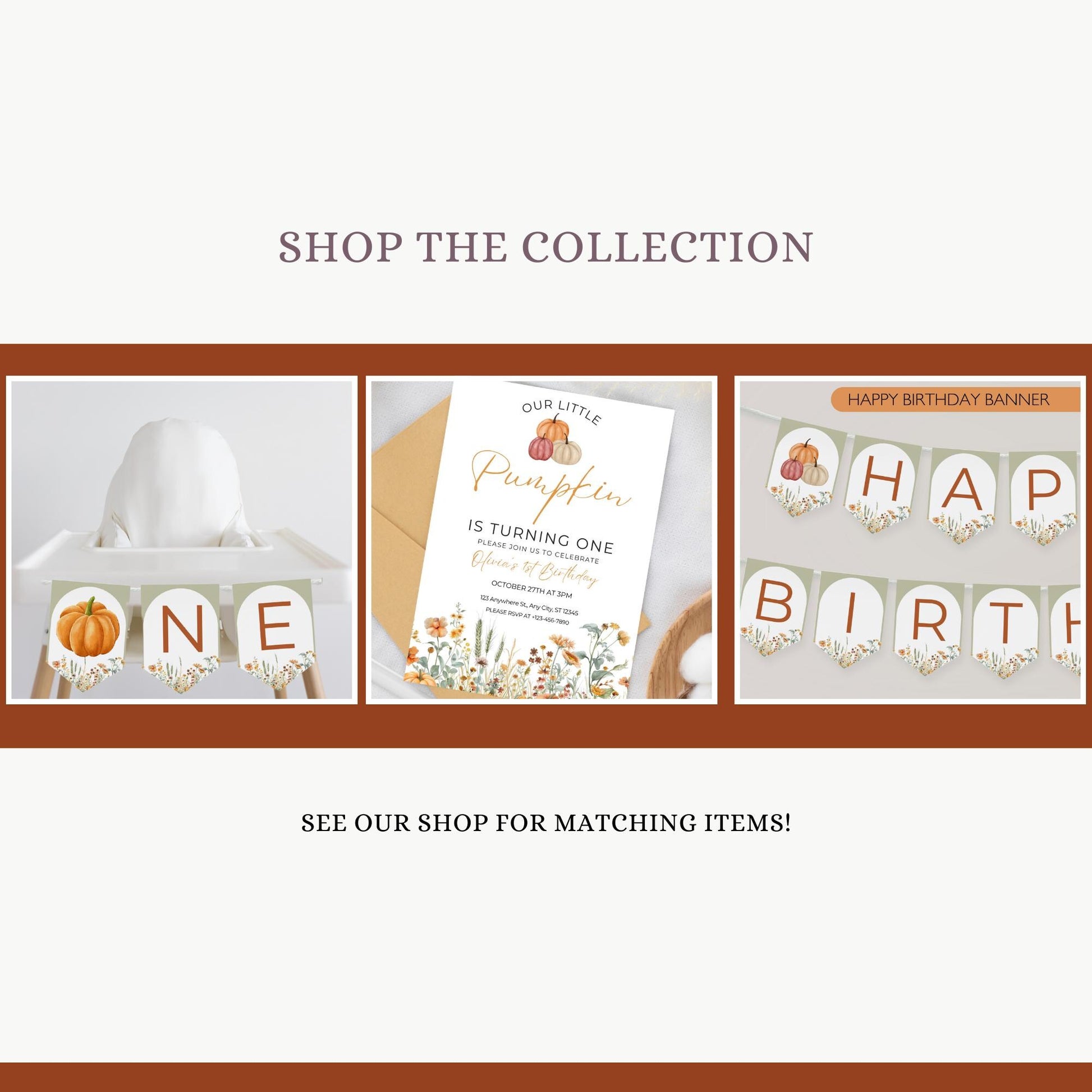 Pumpkin First Birthday Sign Photo Collage Editable Little Pumpkin is One Monthly Banner Fall Bday Monthly Photo Banner Milestone photo sign