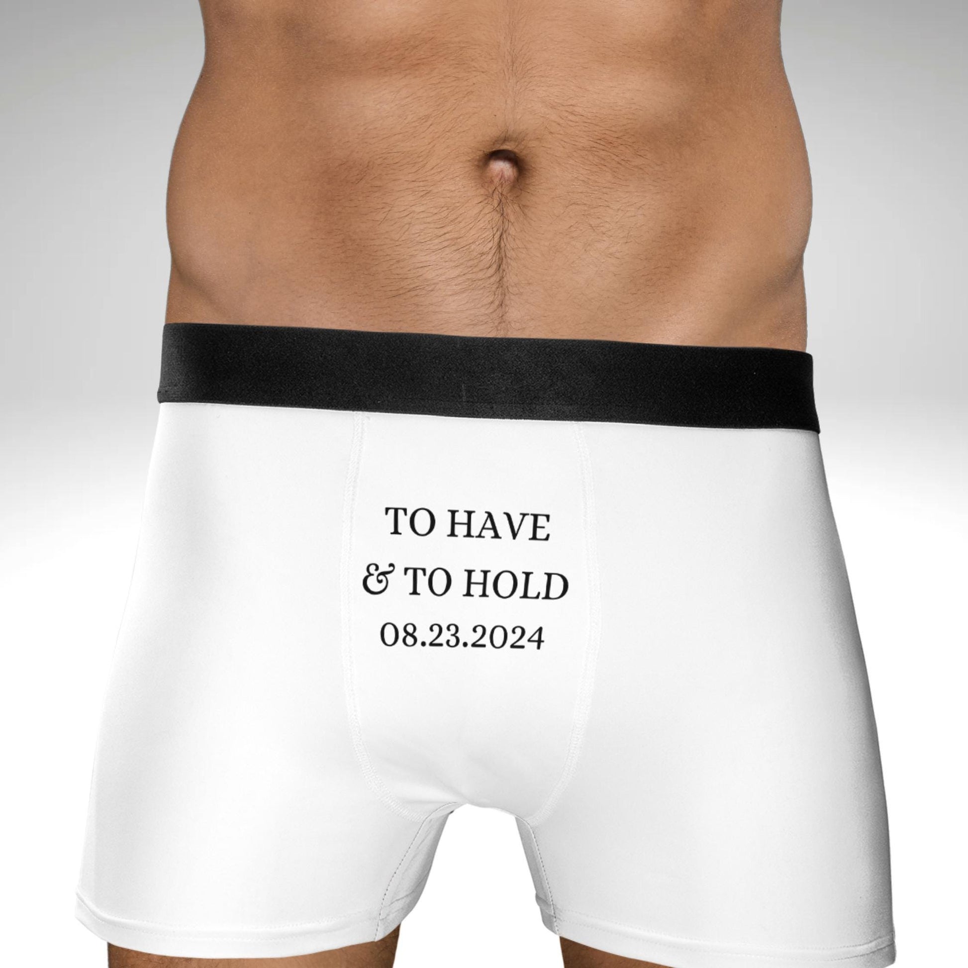 Personalised Groom Boxers Wedding Day Gift Men's Shorts Present Property Of The Bride New Mrs Customized Date Anniversary Gift for Him
