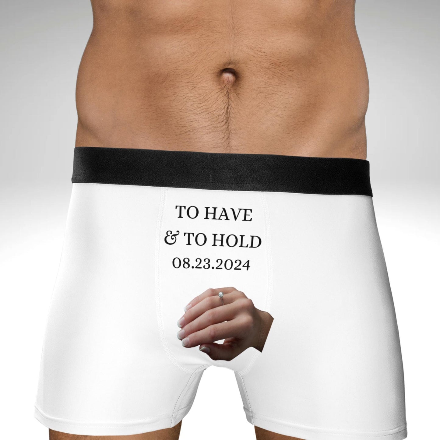 Personalised Groom Boxers Wedding Day Gift Men's Shorts Present Property Of The Bride New Mrs Customized Date Anniversary Gift for Him