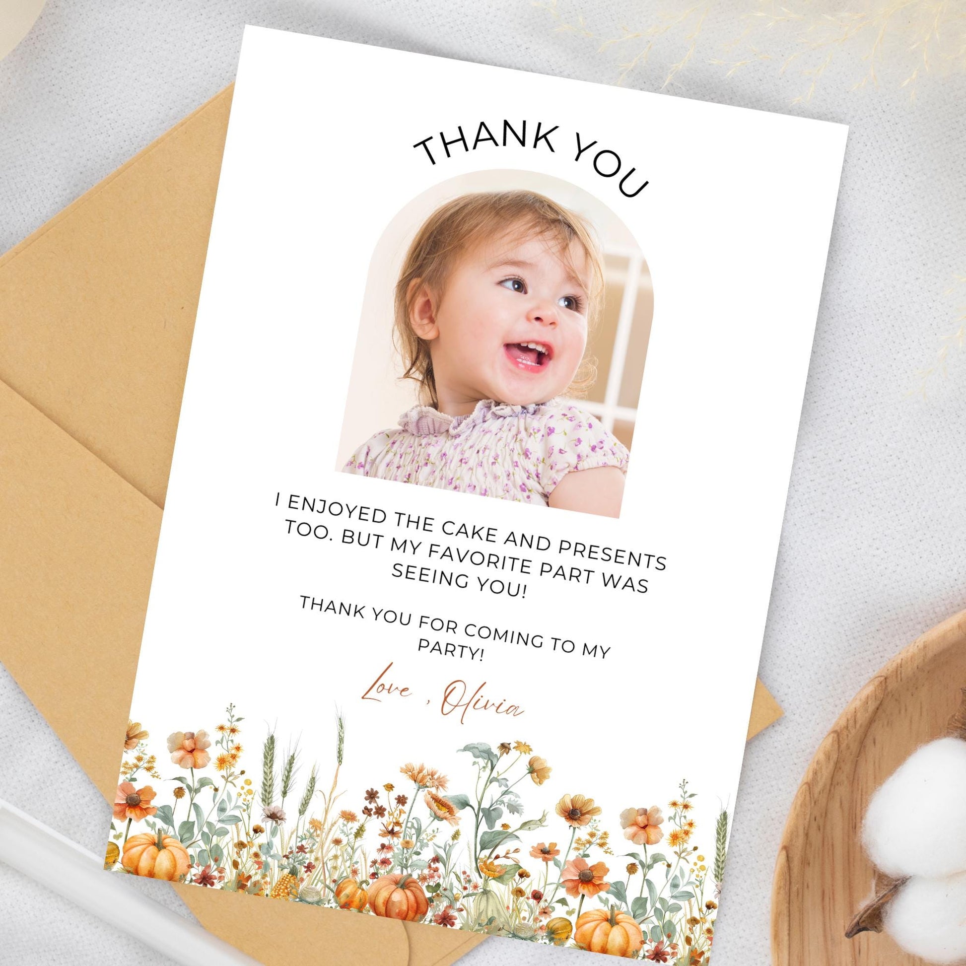 A Little Pumpkin Is Turning One Thank you card Little Pumpkin Birthday Pumpkin 1st Birthday Fall Birthday evite Girl Thanksgiving Party
