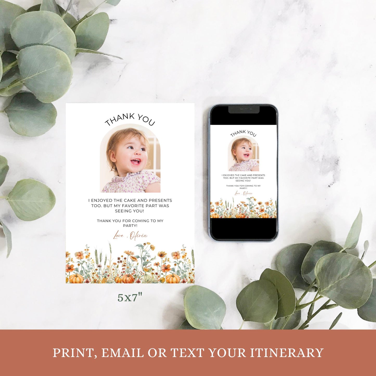 A Little Pumpkin Is Turning One Thank you card Little Pumpkin Birthday Pumpkin 1st Birthday Fall Birthday evite Girl Thanksgiving Party