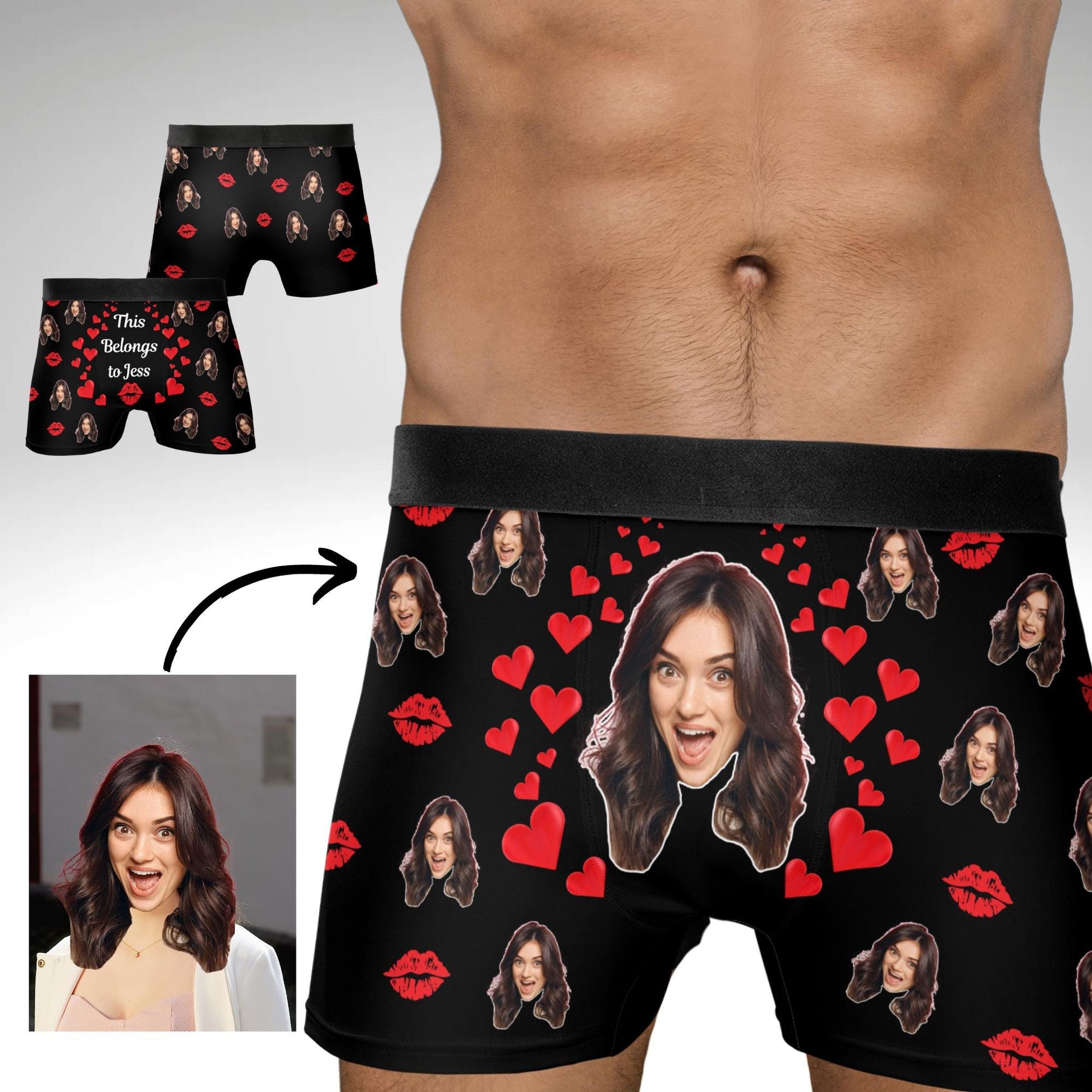 Personalized Photo Gift for Boyfriend Husband Custom Boxer Briefs Face Underwear Custom Men underwear Groom Boxers Birthday Gift for Him