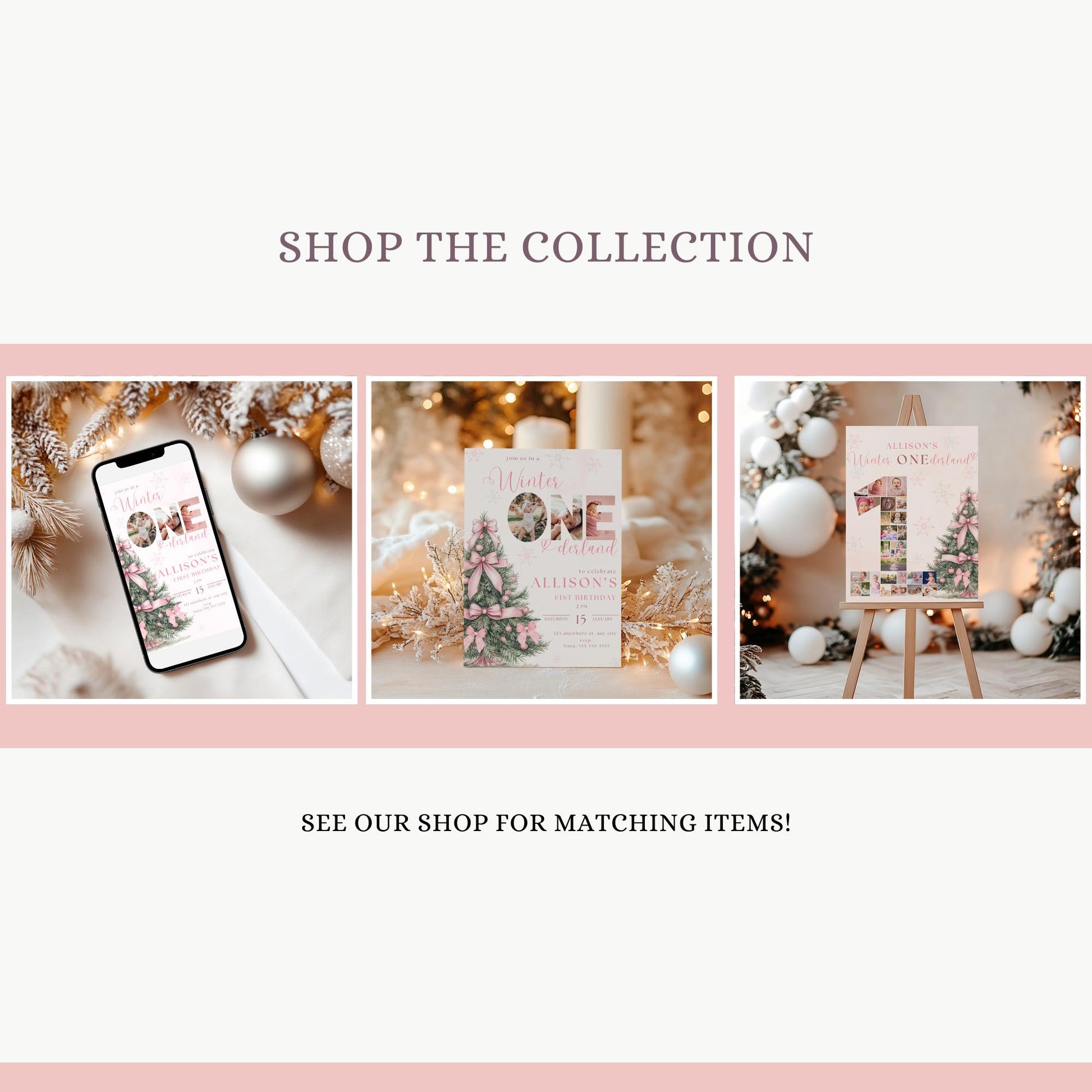 Pink Winter ONEderland Welcome Sign 1st Birthday Girls Winter Onderland Decor Pink Bow Coquette Snowflake Sign Holiday first Birthday