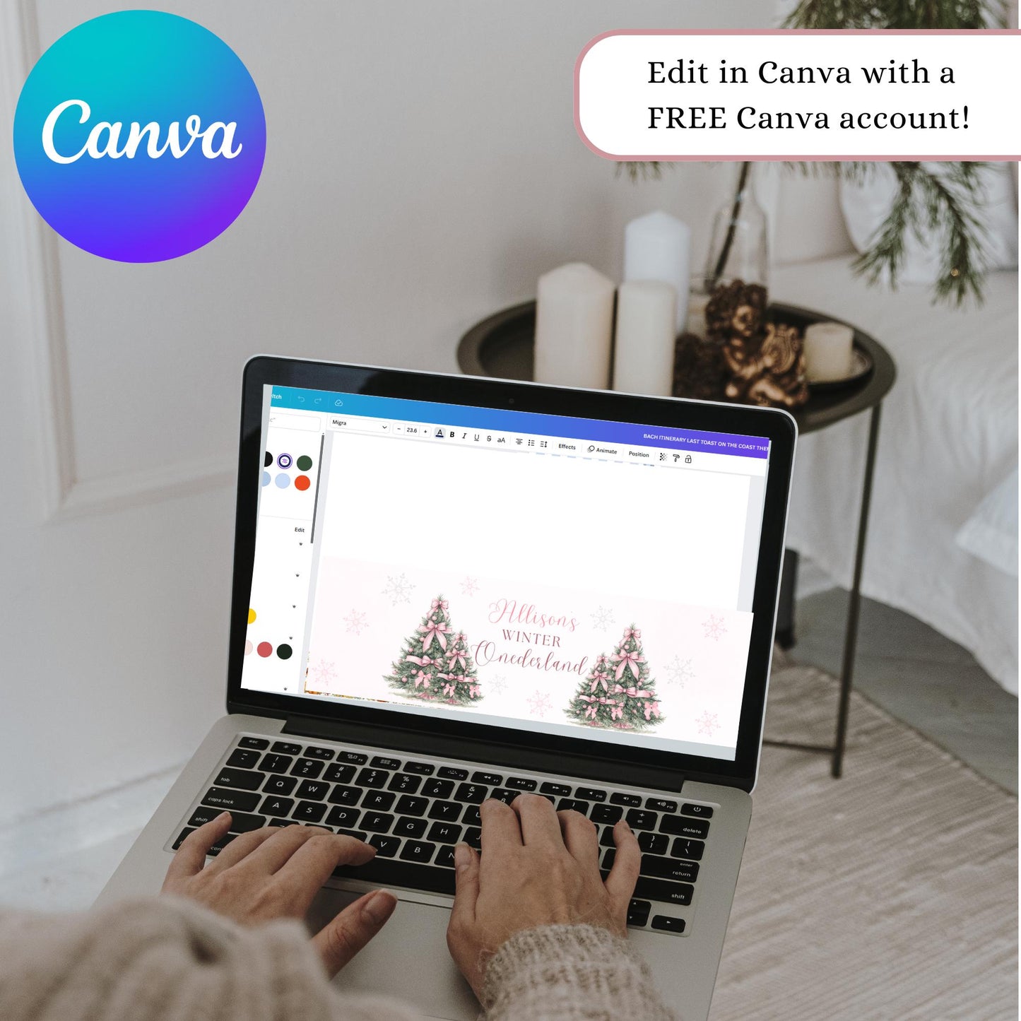 Winter ONEderland First Birthday Bottle Label Snow much fun to be One Water Labels Pink Bow Girls 1st Birthday Drink Label Template