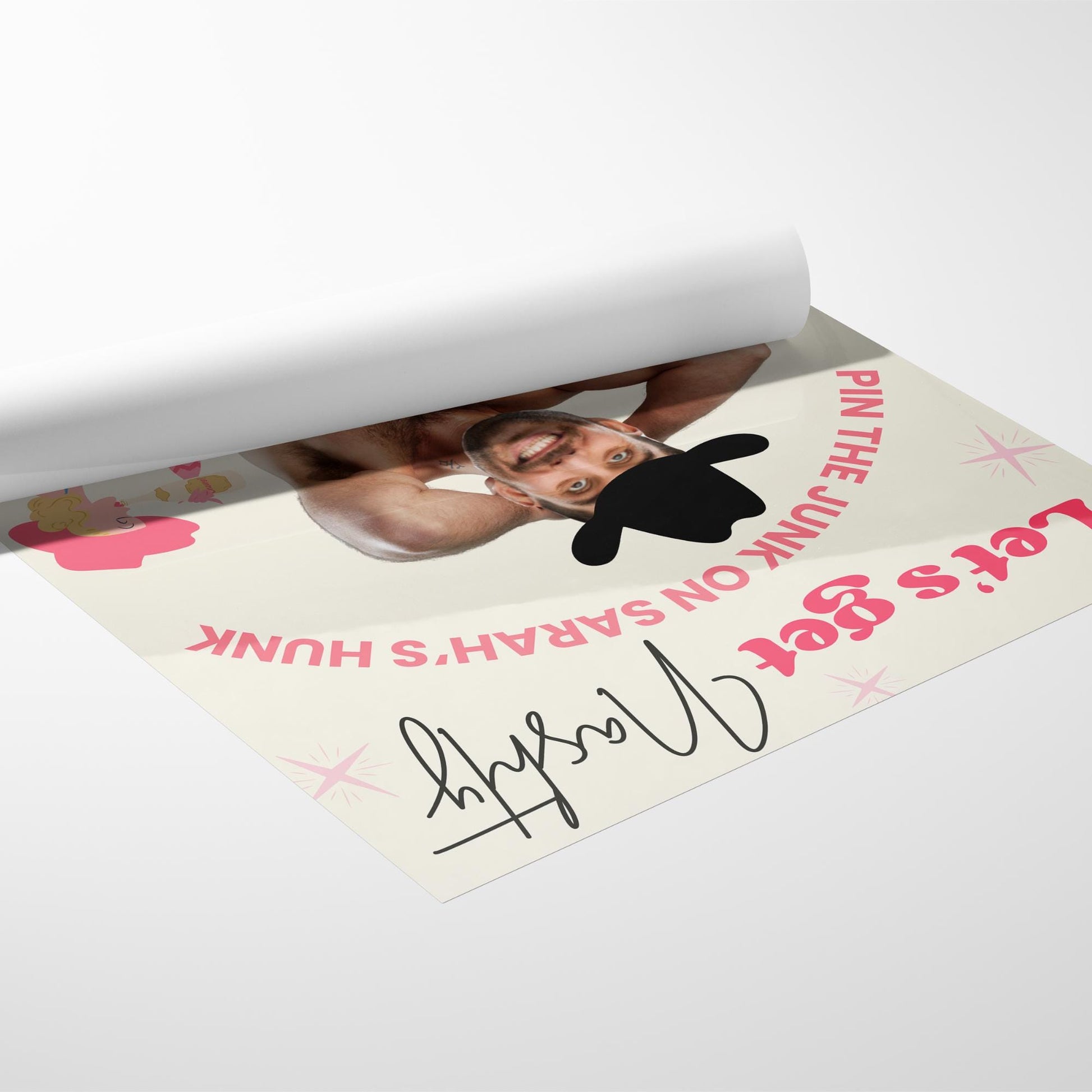 Let's Get Nashty Nashville Bachelorette Party Game Disco Cowgirl Hen Party Groom face personalized decor sign Pin the Junk on the Hunk