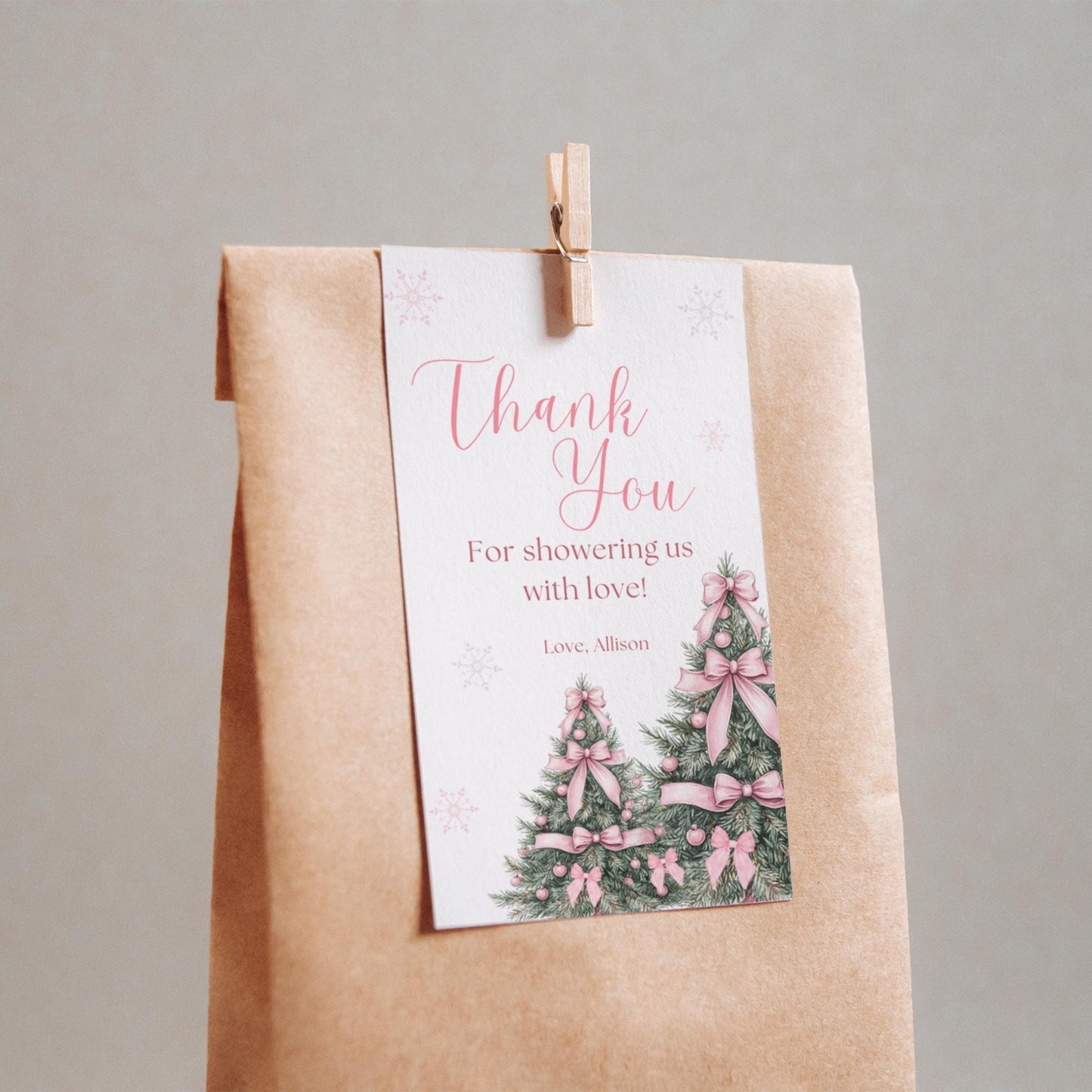 Pink Winter Wonderland Baby Shower Favor Tag Baby its cold Outside Baby Shower Gift Tag Snowflake Tags Pink Bow Girl Baby Shower Printable