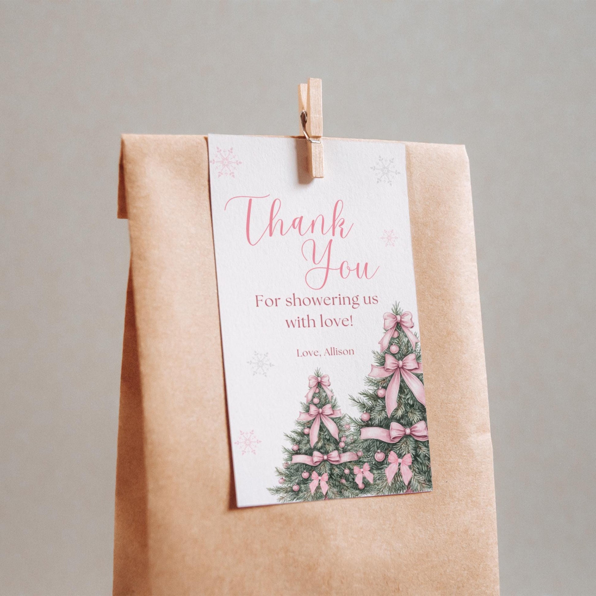 Pink Winter Wonderland Baby Shower Favor Tag Baby its cold Outside Baby Shower Gift Tag Snowflake Tags Pink Bow Girl Baby Shower Printable