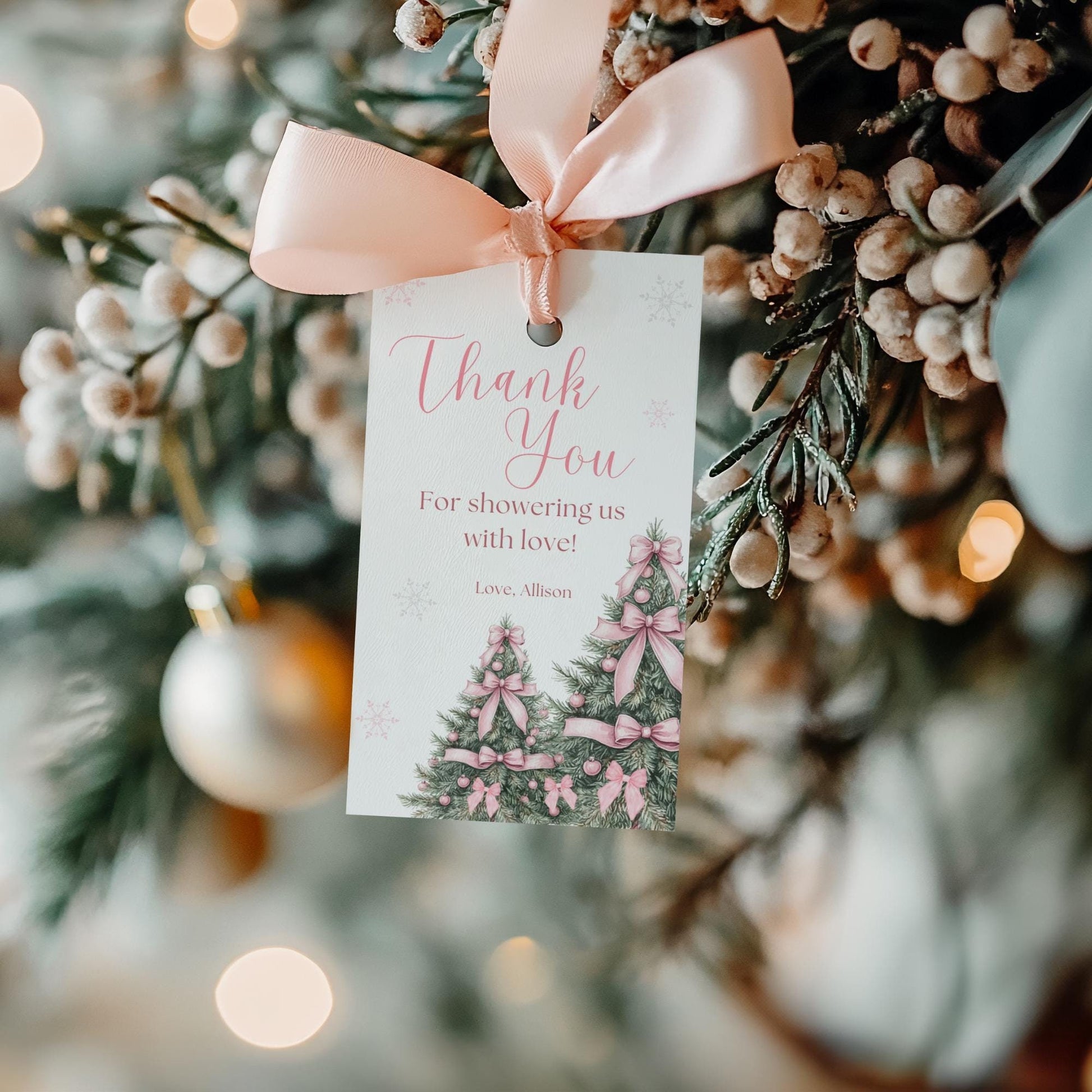 Pink Winter Wonderland Baby Shower Favor Tag Baby its cold Outside Baby Shower Gift Tag Snowflake Tags Pink Bow Girl Baby Shower Printable