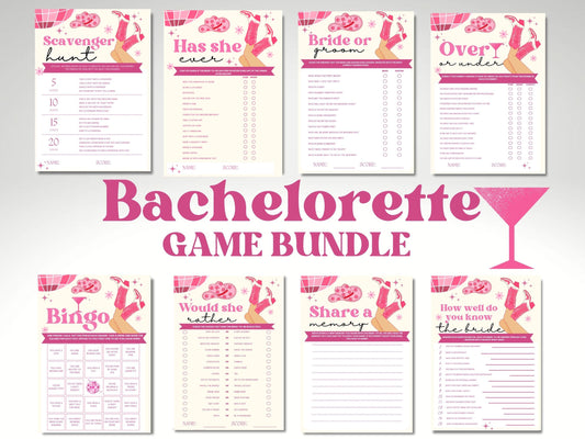 Disco Cowgirl Bach Printable Games Bachelorette Party Games Bundle Bachelorette Weekend Drinking Games Scavenger Hunt Lets go girls