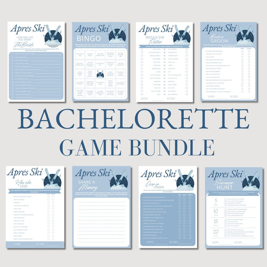 Winter Bachelorette Party Games Bundle Bachelorette Games Package Editable Printable Games Bachelorette Drinking Games Apres Ski Hen Party