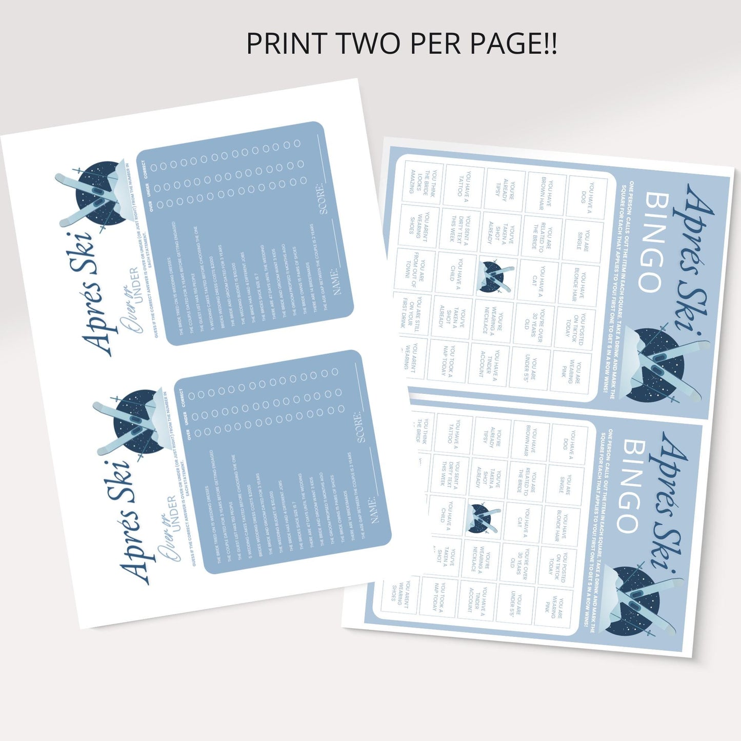 Winter Bachelorette Party Games Bundle Bachelorette Games Package Editable Printable Games Bachelorette Drinking Games Apres Ski Hen Party