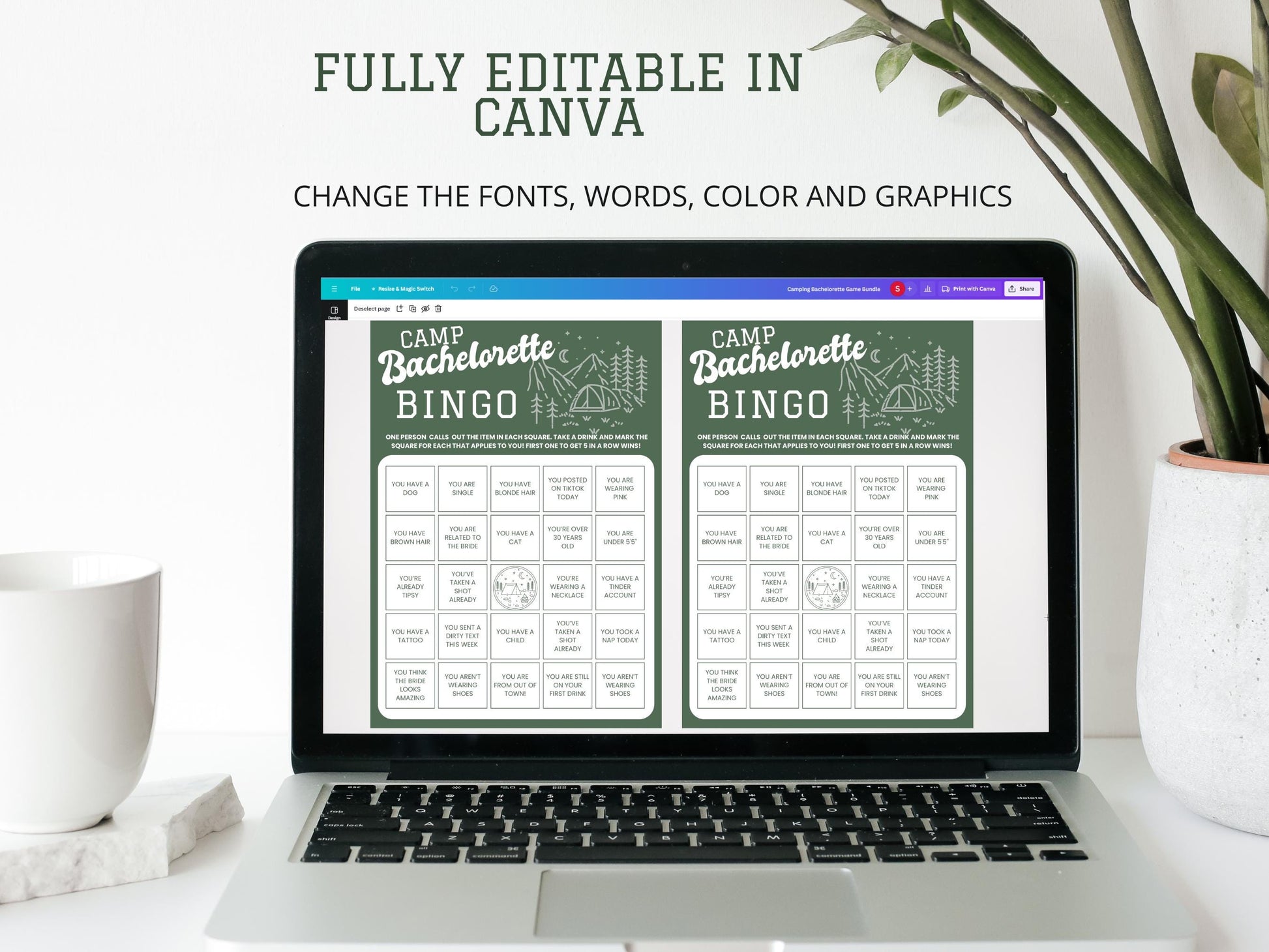 Camp Bachelorette Party Games Bundle Bachelorette Games Package Editable Printable Games Bachelorette Drinking Games Cabin Bachelorette