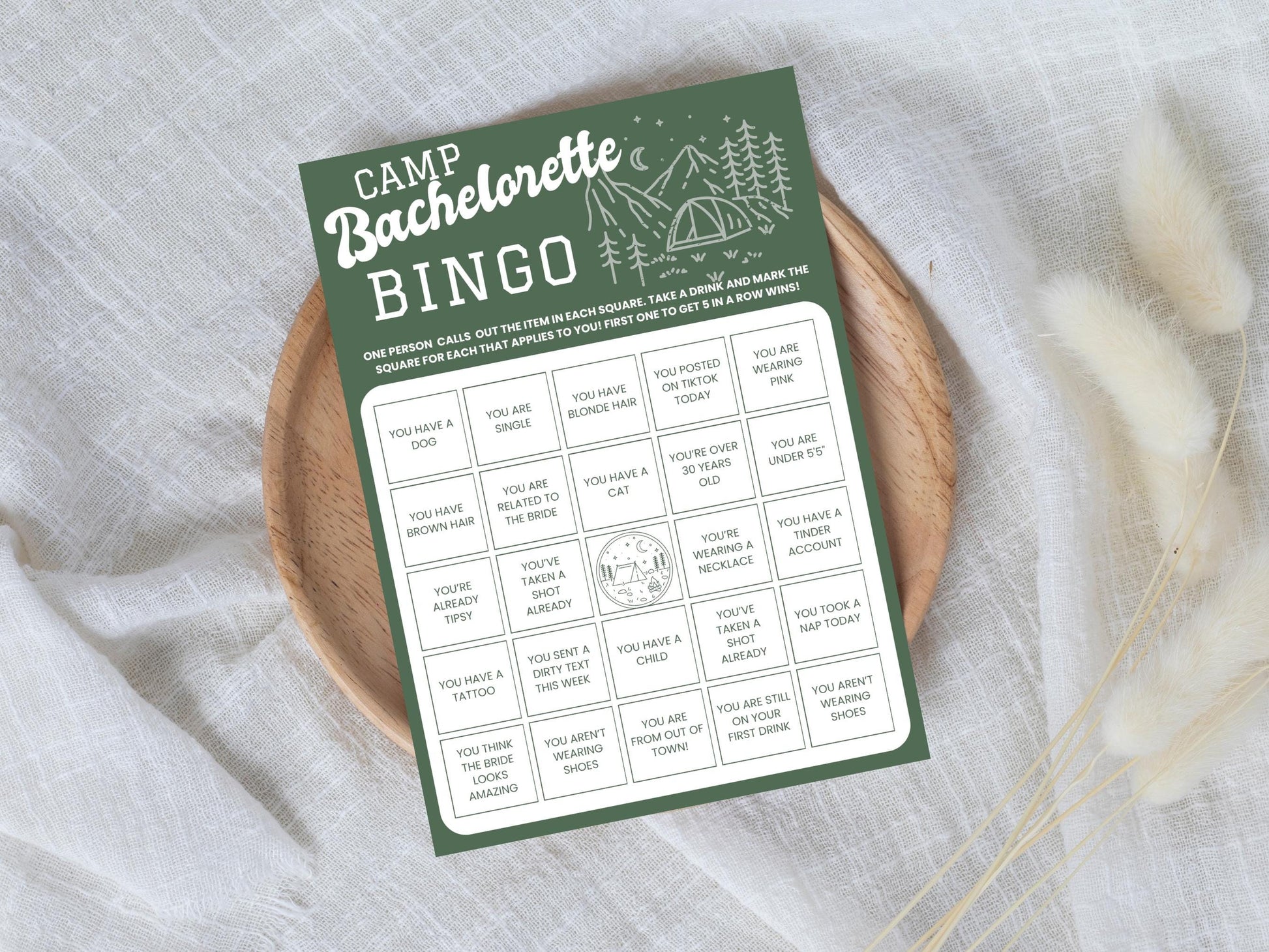 Camp Bachelorette Party Games Bundle Bachelorette Games Package Editable Printable Games Bachelorette Drinking Games Cabin Bachelorette