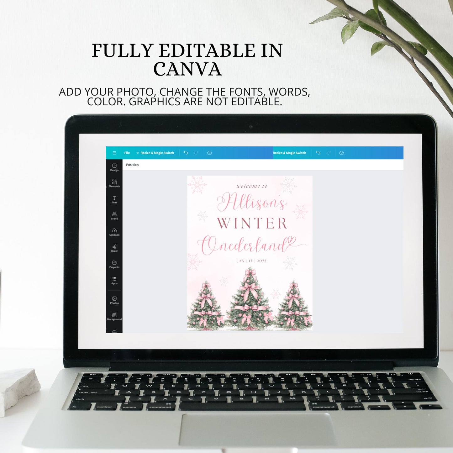 Pink Winter ONEderland Welcome Sign 1st Birthday Girls Winter Onderland Decor Pink Bow Coquette Snowflake Sign Holiday first Birthday