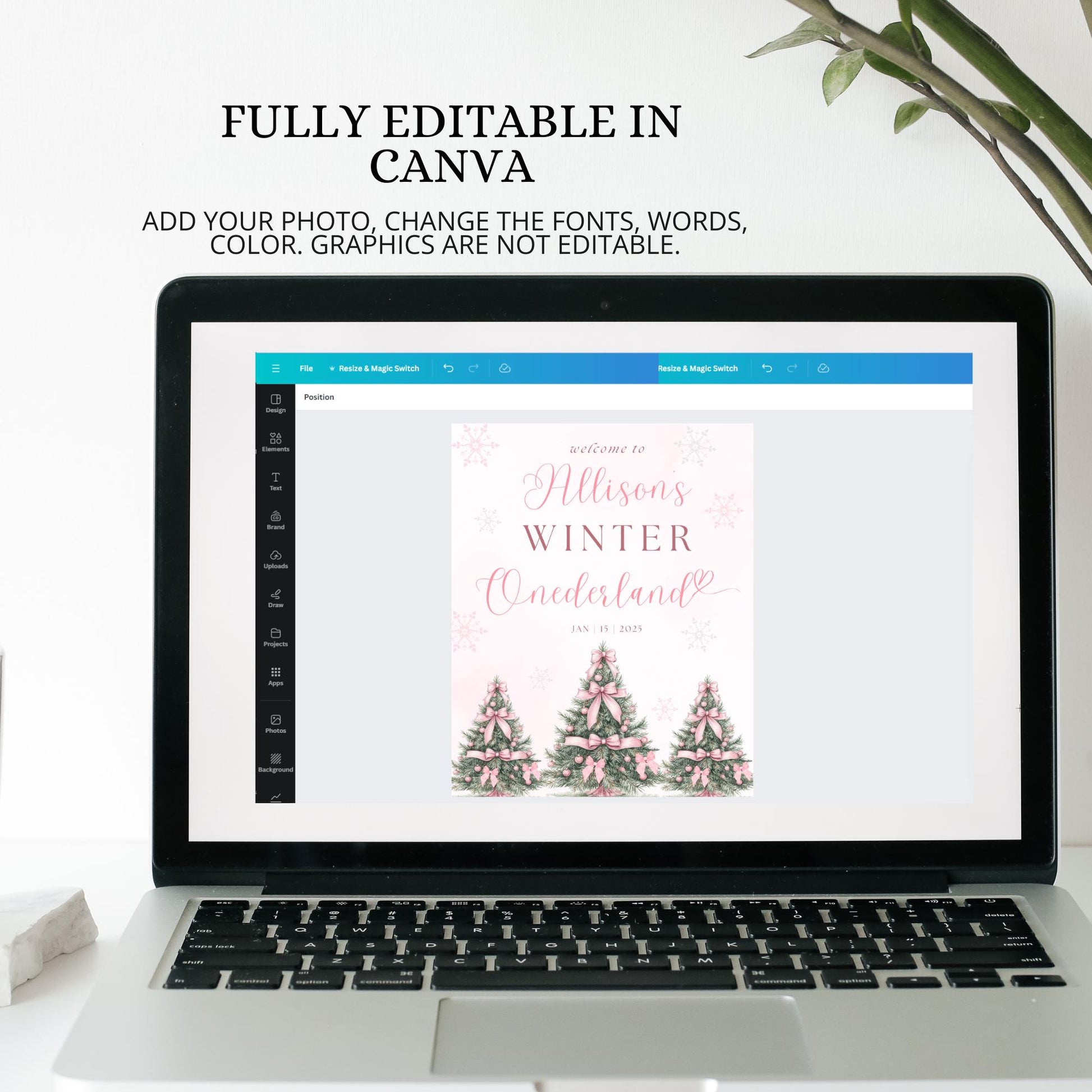 Pink Winter ONEderland Welcome Sign 1st Birthday Girls Winter Onderland Decor Pink Bow Coquette Snowflake Sign Holiday first Birthday