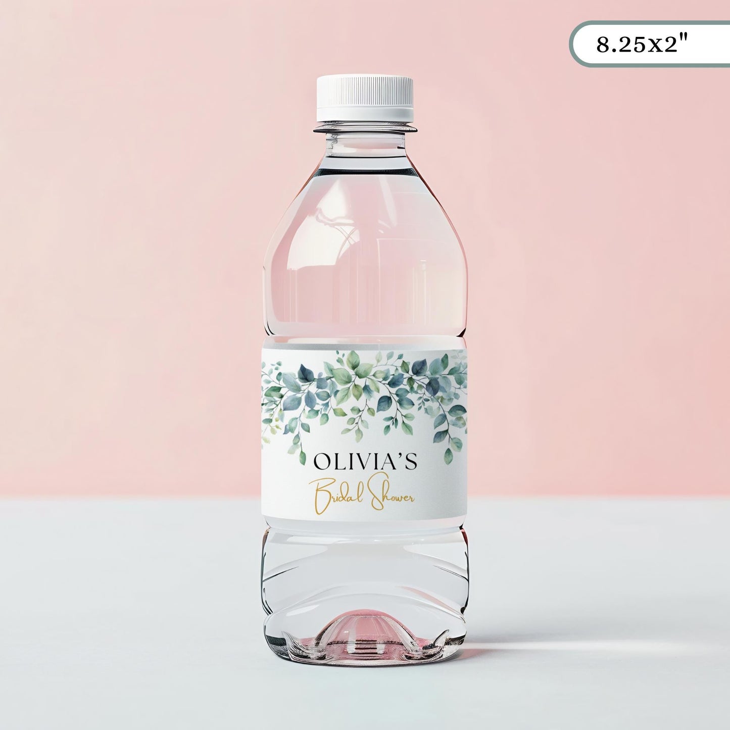 Greenery Water Bottle Labels Bridal Shower Water Bottle Label Printable Water Bottle Wraps Editable Bridal Shower Labels Eucalyptus decor