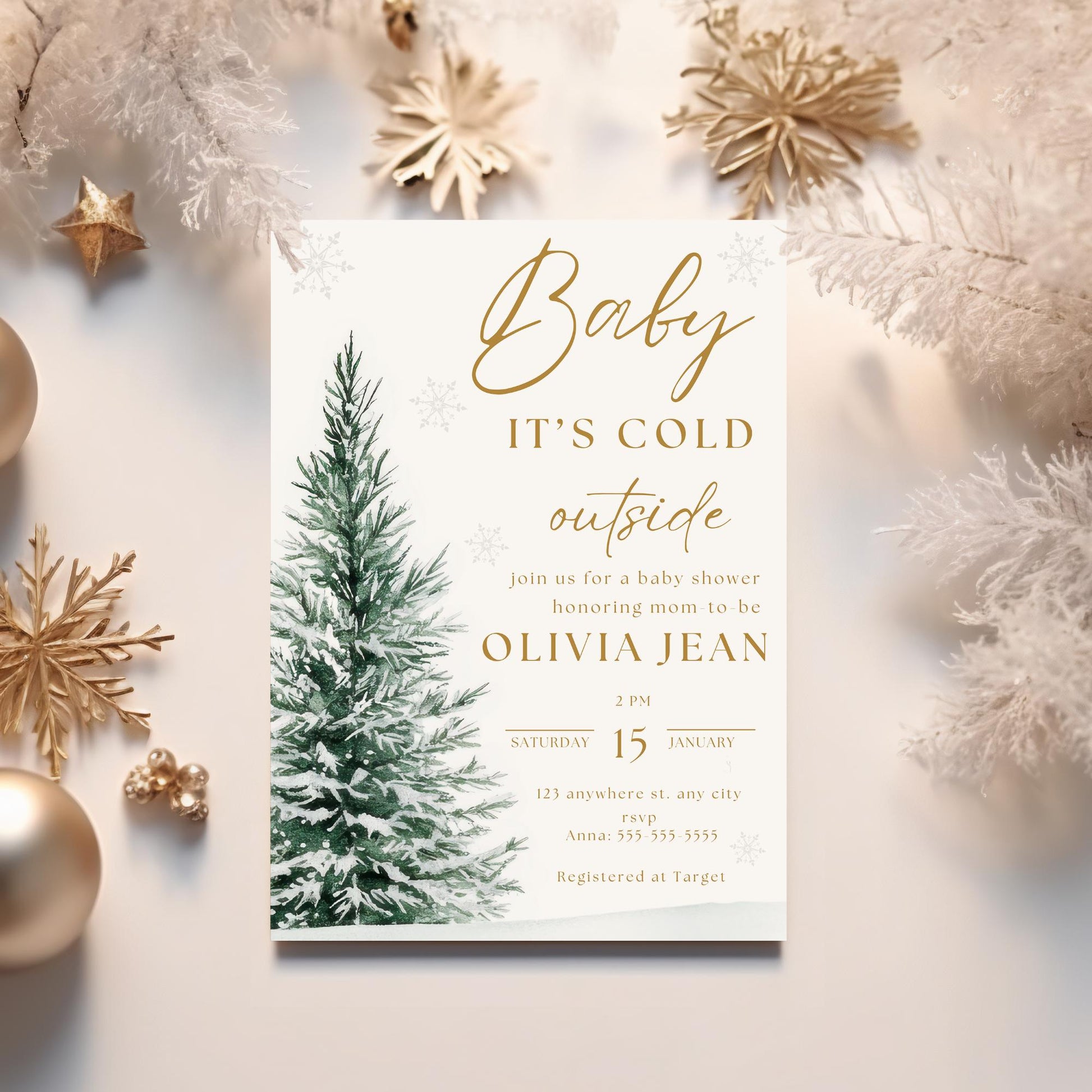 Editable Baby Its Cold Outside Baby Shower Invitation - Gender Neutral - Winter Baby Sprinkle - Instant Download