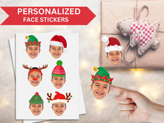 Christmas Present Face Stickers, Present Stickers, Christmas Gift Personalization, Face Sticker, Gift Face Sticker, gift name tag stickers