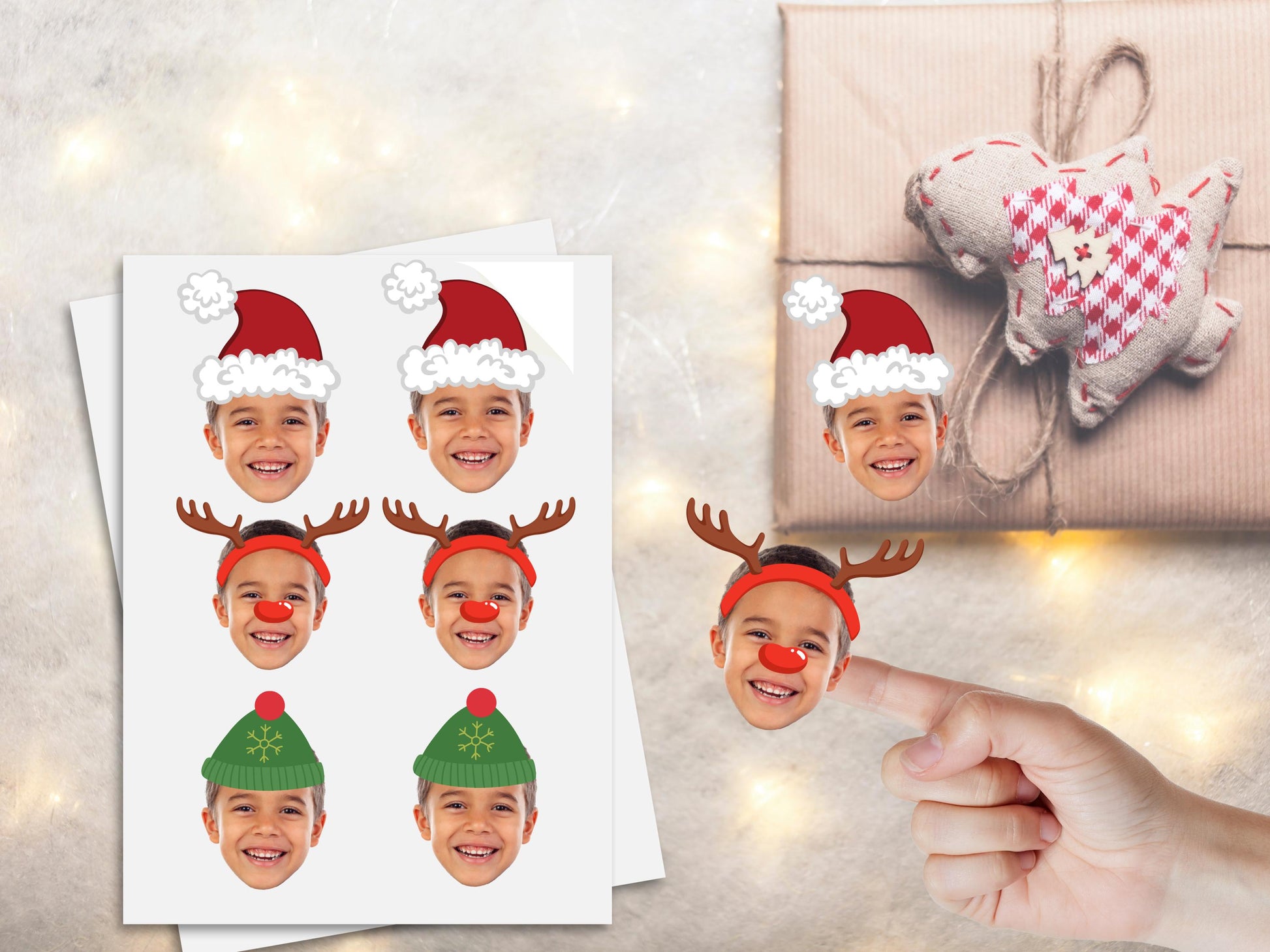 Christmas Present Face Stickers, Present Stickers, Christmas Gift Personalization, Face Sticker, Gift Face Sticker, gift name tag stickers