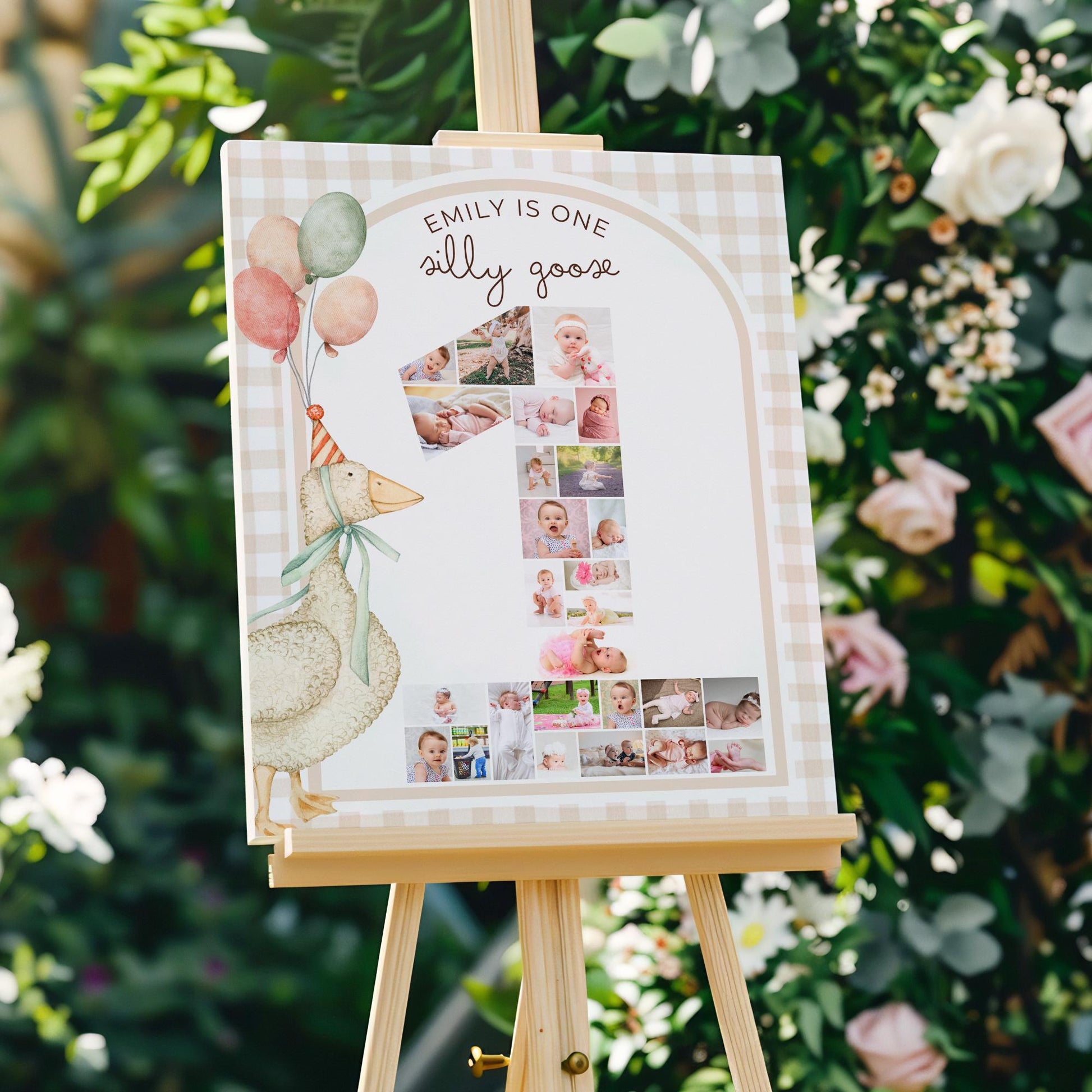 Silly Goose Birthday Invitation Template, Boy First Birthday Party Gingham, One Lucky Duck Birthday Invite, Duck First Birthday, Printable