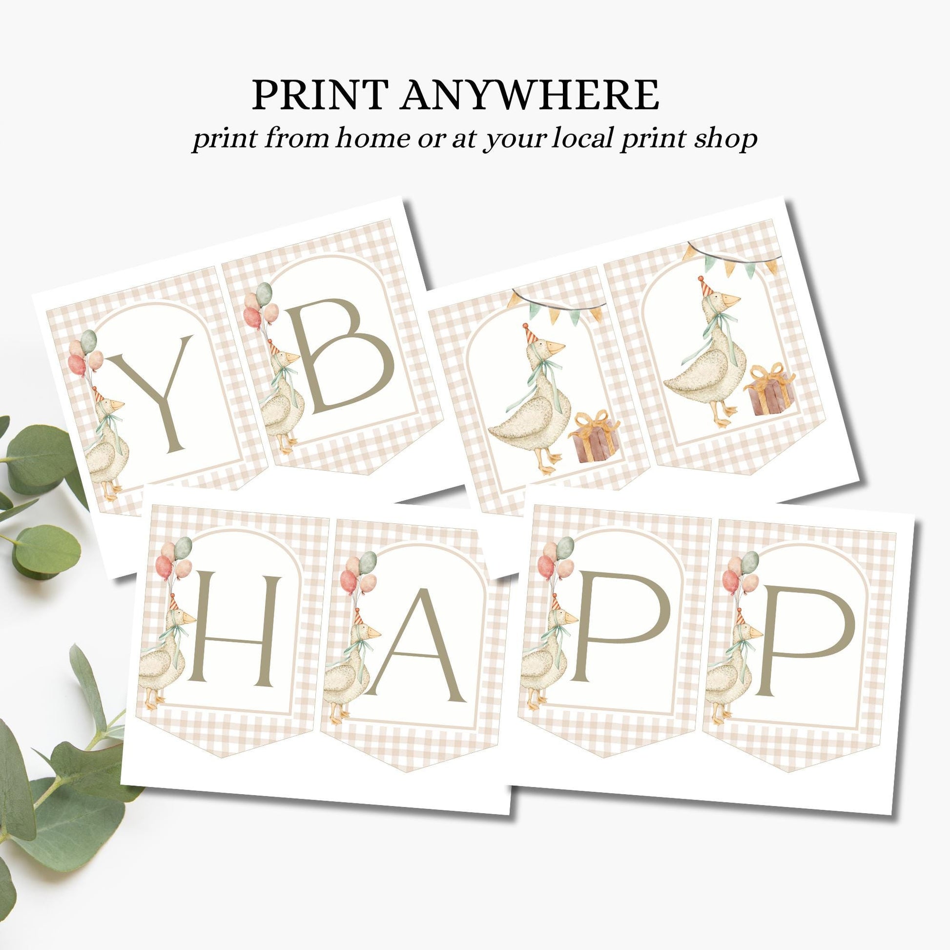 One Silly Goose First Birthday Party Sign Happy Birthday Banner Goose 1st Birthday Bunting Nursery Rhyme Birthday Party Bunting  Decor