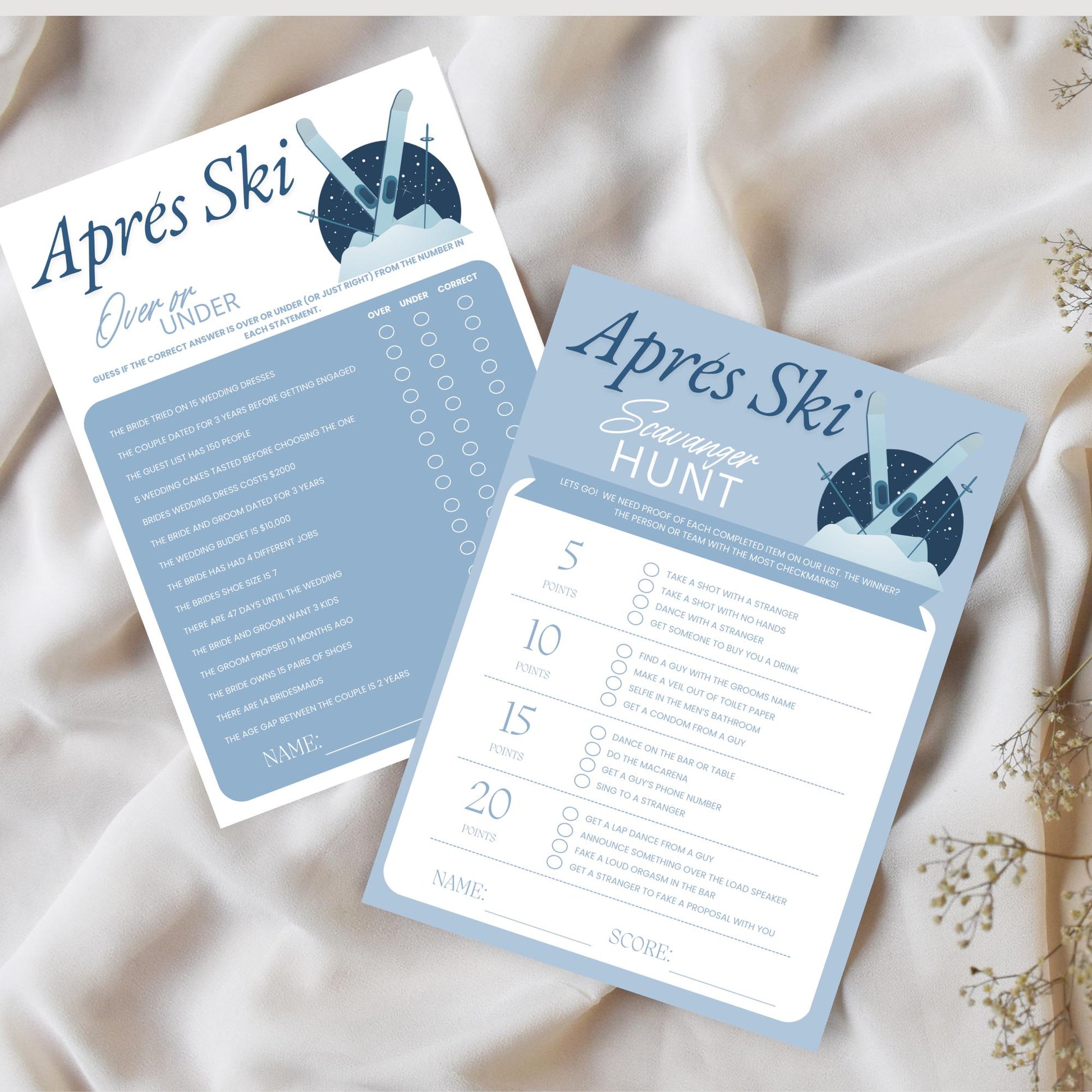 Winter Bachelorette Party Games Bundle Bachelorette Games Package Editable Printable Games Bachelorette Drinking Games Apres Ski Hen Party