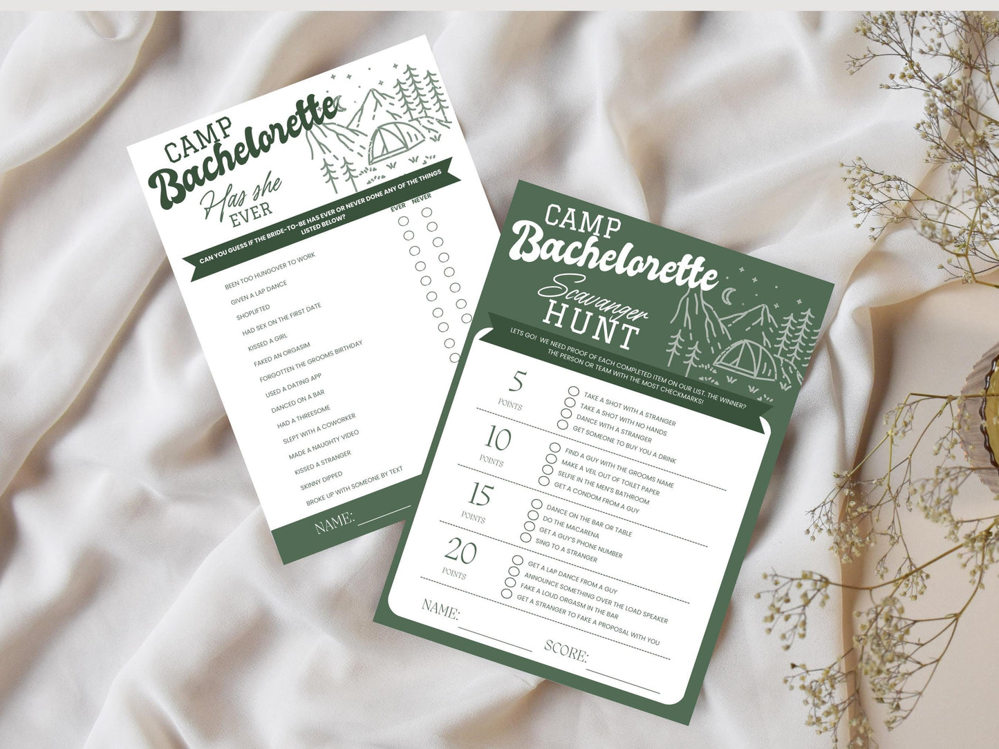 Camp Bachelorette Party Games Bundle Bachelorette Games Package Editable Printable Games Bachelorette Drinking Games Cabin Bachelorette
