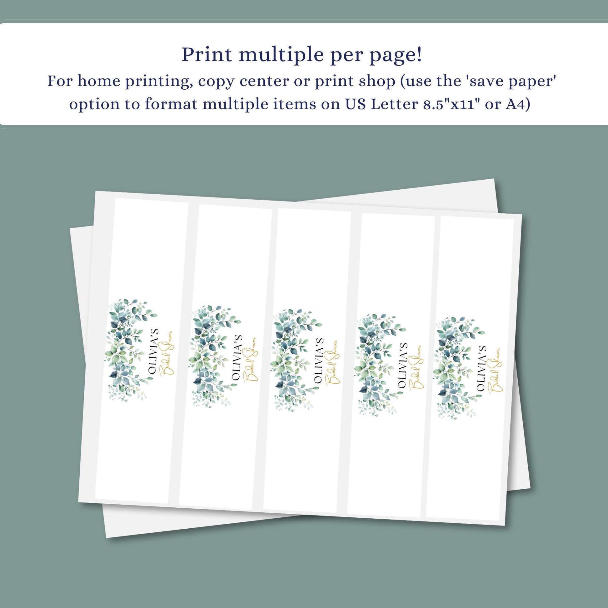 Greenery Water Bottle Labels Bridal Shower Water Bottle Label Printable Water Bottle Wraps Editable Bridal Shower Labels Eucalyptus decor