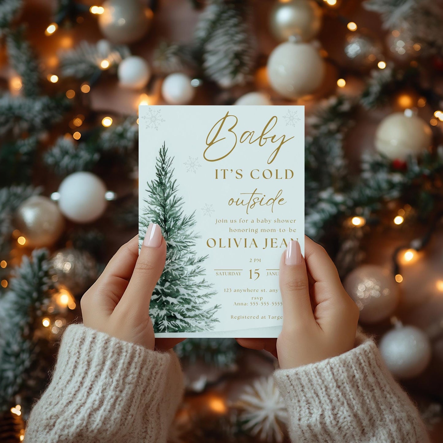 Editable Baby Its Cold Outside Baby Shower Bundle, Snowflake Baby Shower Invitation with Games Bundle and All Winter Decorations