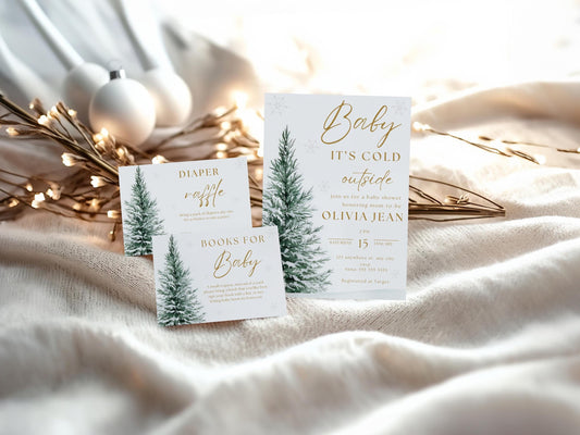 Baby its Cold Outside Baby Shower Invitation Gender Neutral Christmas Baby Shower Invite Winter Wonderland Baby Shower Evite Winter Baby