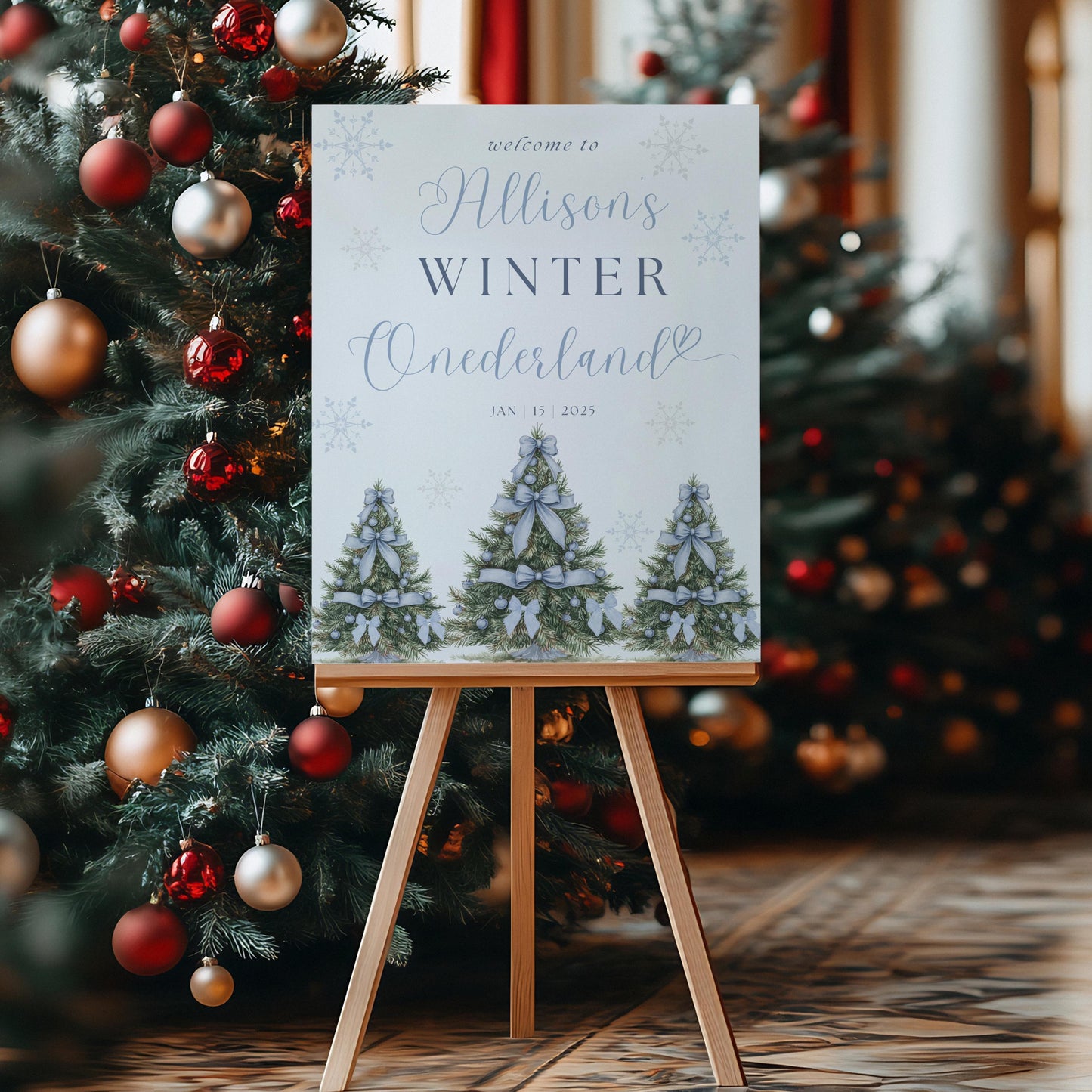 Winter ONEderland Birthday Welcome Sign - Cute Snowy Theme - Perfect for First Birthday Celebrations
